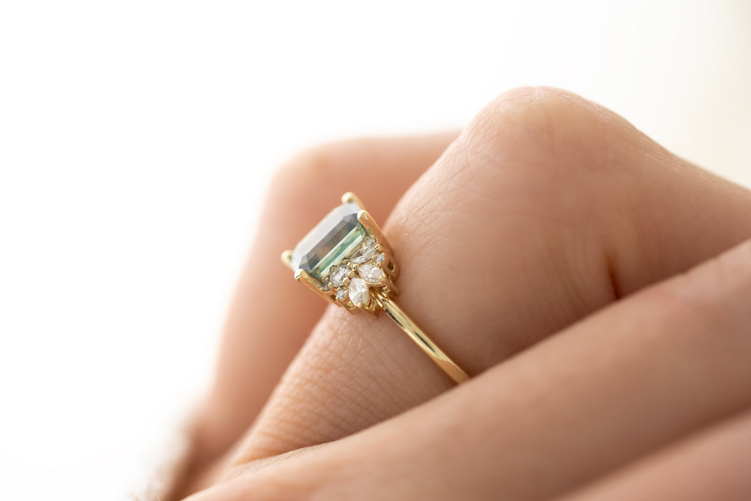 The Rosalie Ring - 1.66 CT Emerald Cut Montana Sapphire