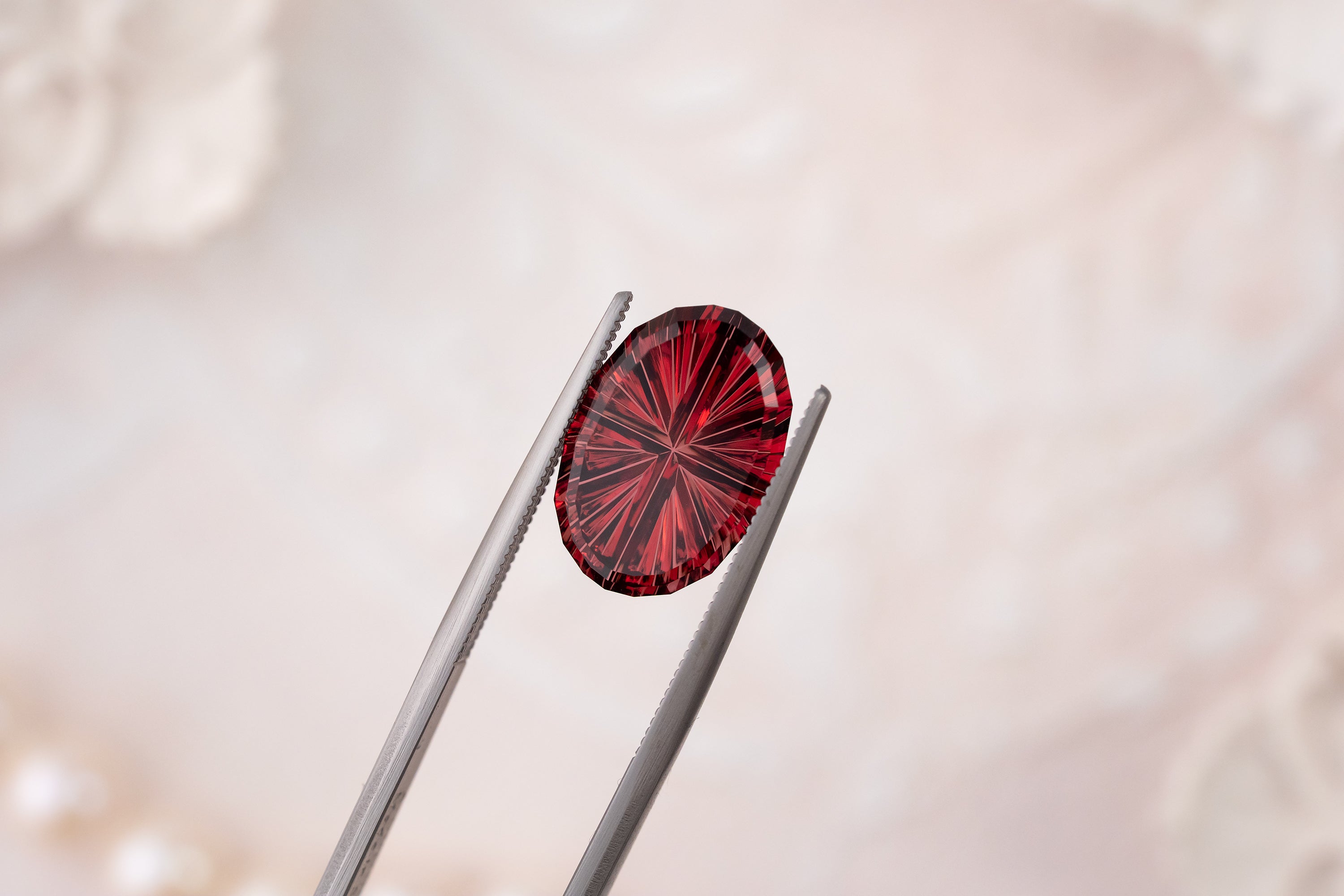 6.02 CT Oval Starbrite™ Red Garnet