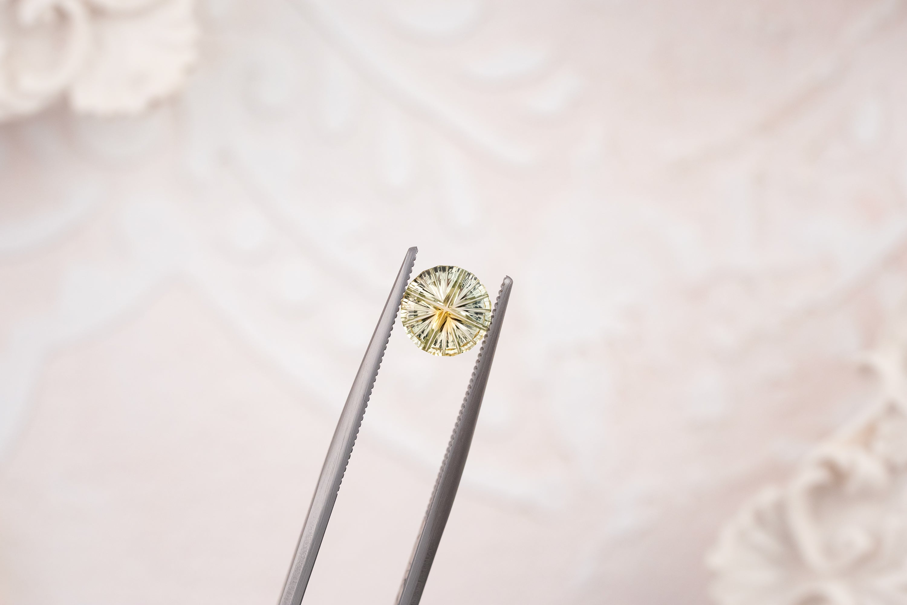 1.31 CT Round Starbrite™ Cut Light Green Bicolor Montana Sapphire - Lavender Creek Gems