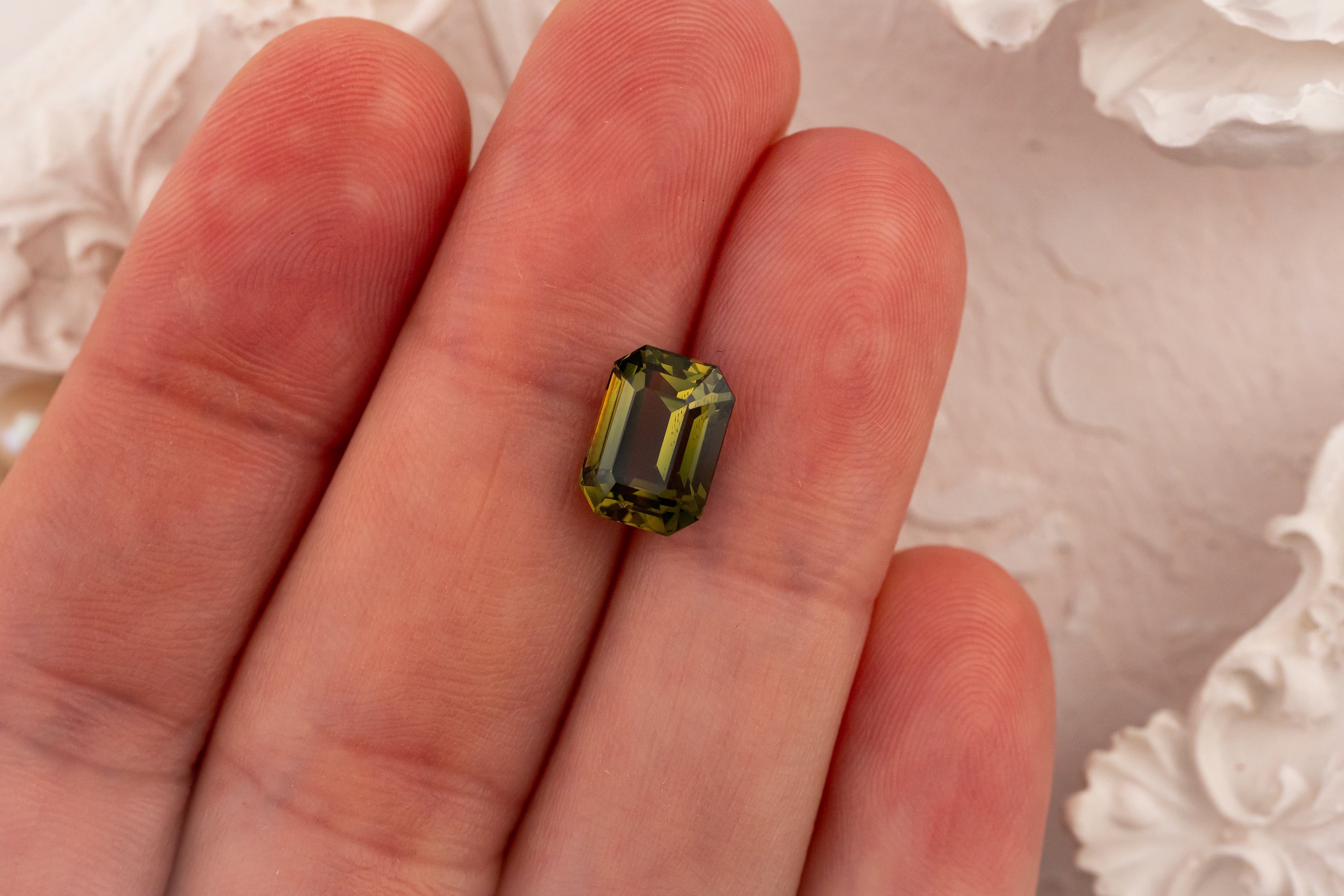 4.52 CT Emerald Cut Green Sapphire - Lavender Creek Gems