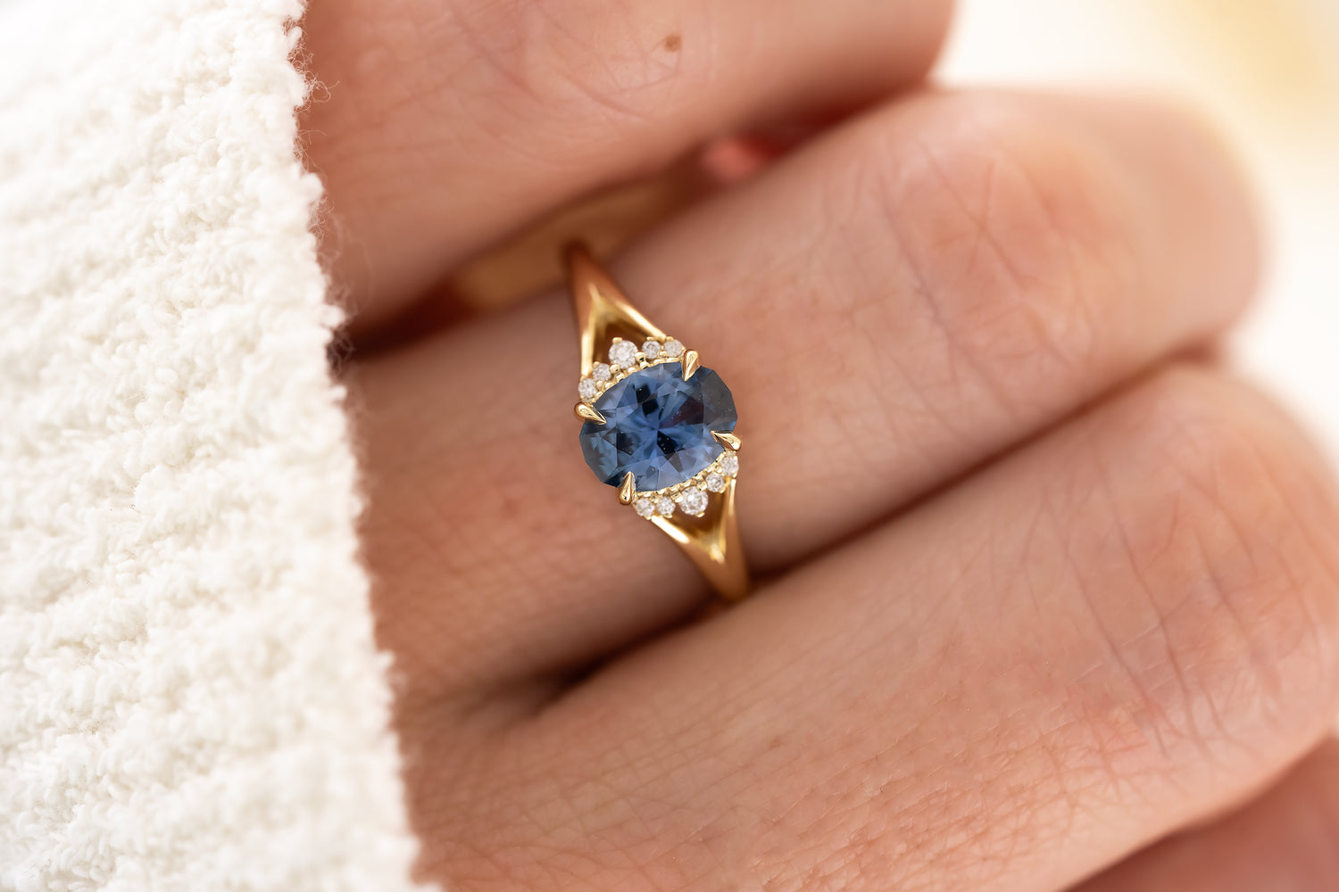 The Serendipity Ring - 1 CT Oval Blue Sapphire - Lavender Creek Gems