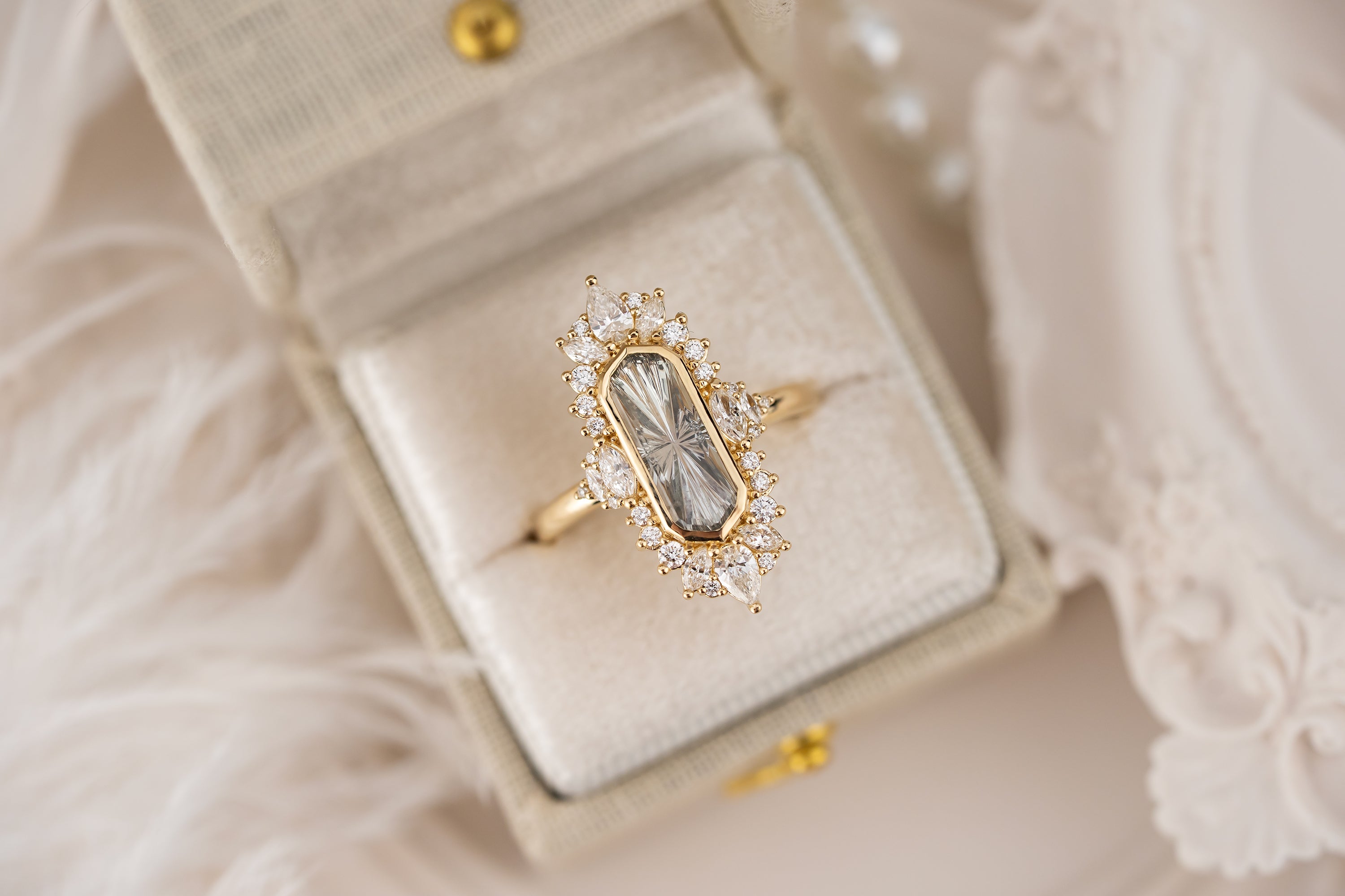 The Ethereal Ring | 1.67 CT Hexagon Starbrite™ Blue Montana Sapphire