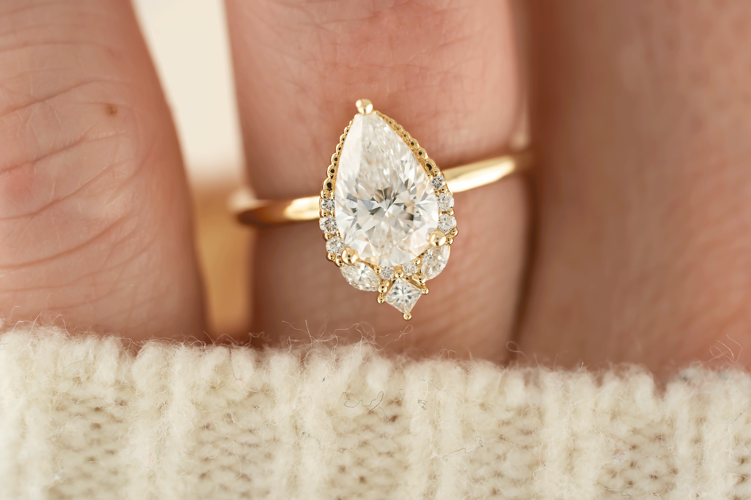 The Charlotte Ring | Pear Diamond - Lavender Creek Gems