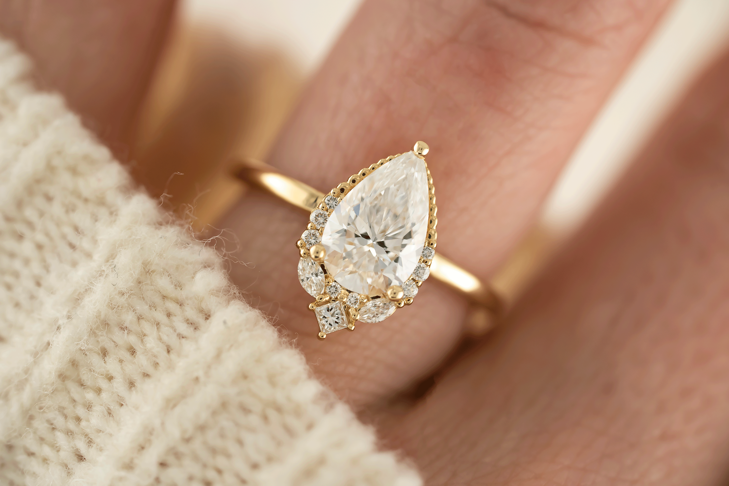 The Charlotte Ring | Pear Diamond - Lavender Creek Gems