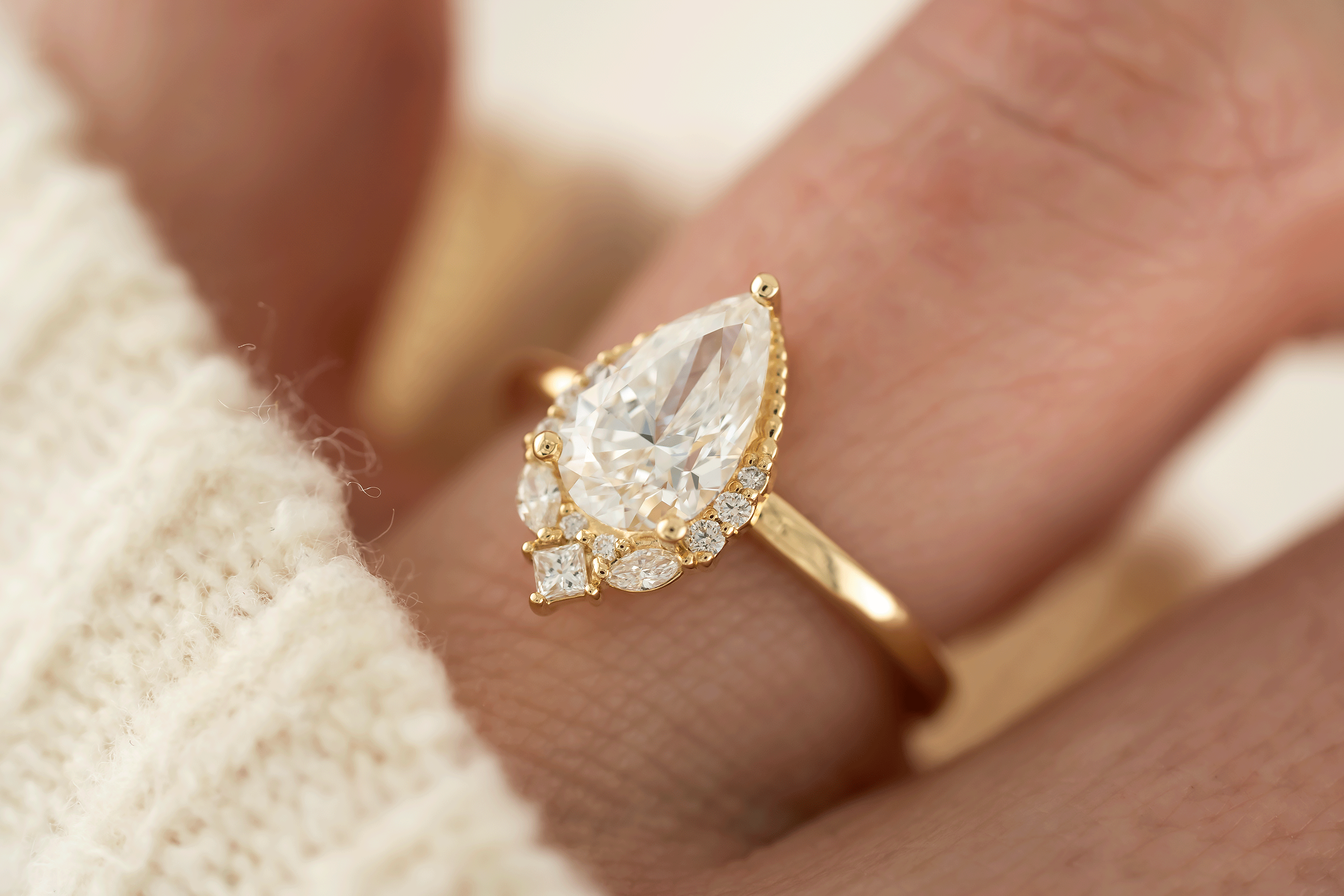 The Charlotte Ring | Pear Diamond - Lavender Creek Gems