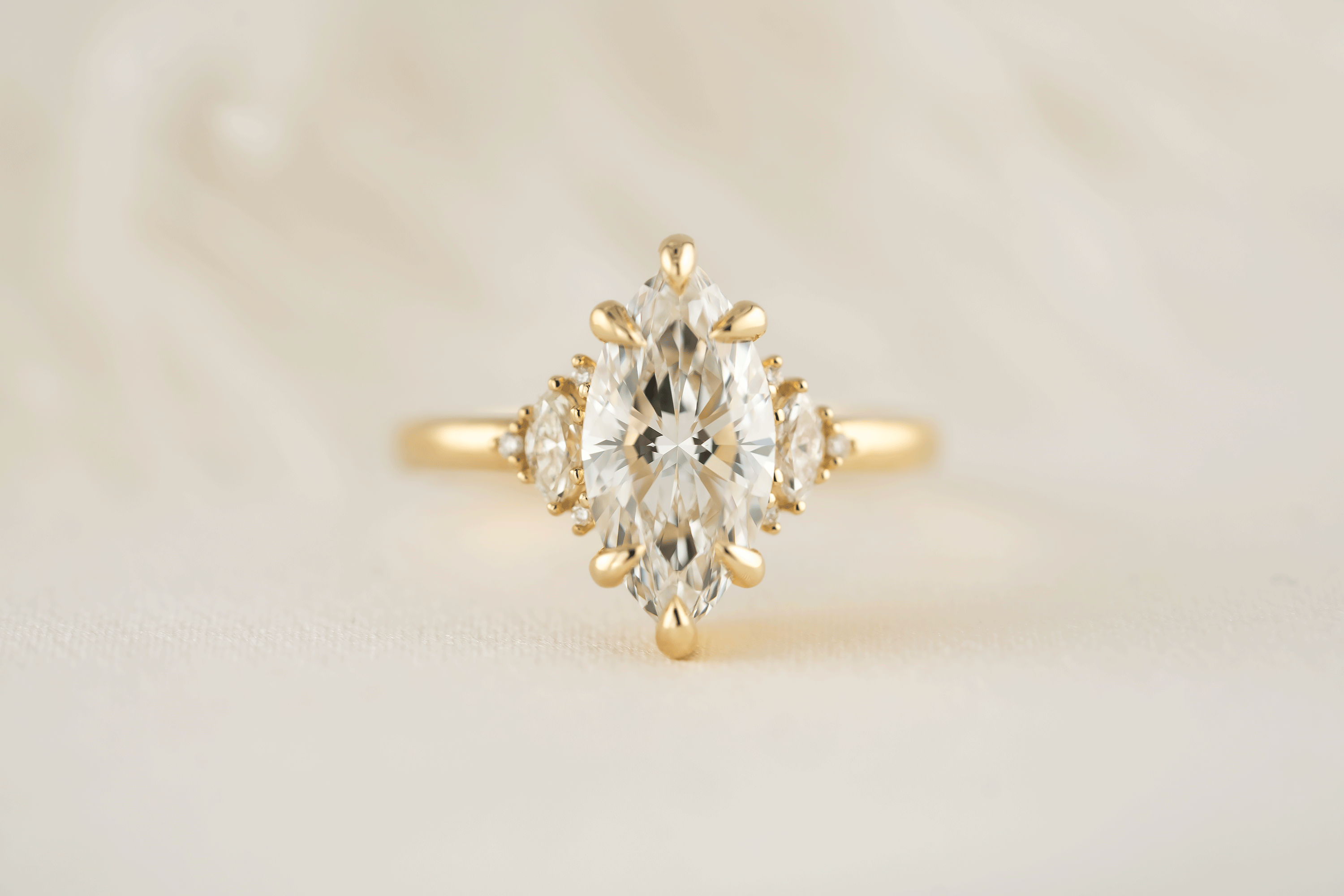 The Low Maren Ring | 2 CT Marquise Diamond - Lavender Creek Gems