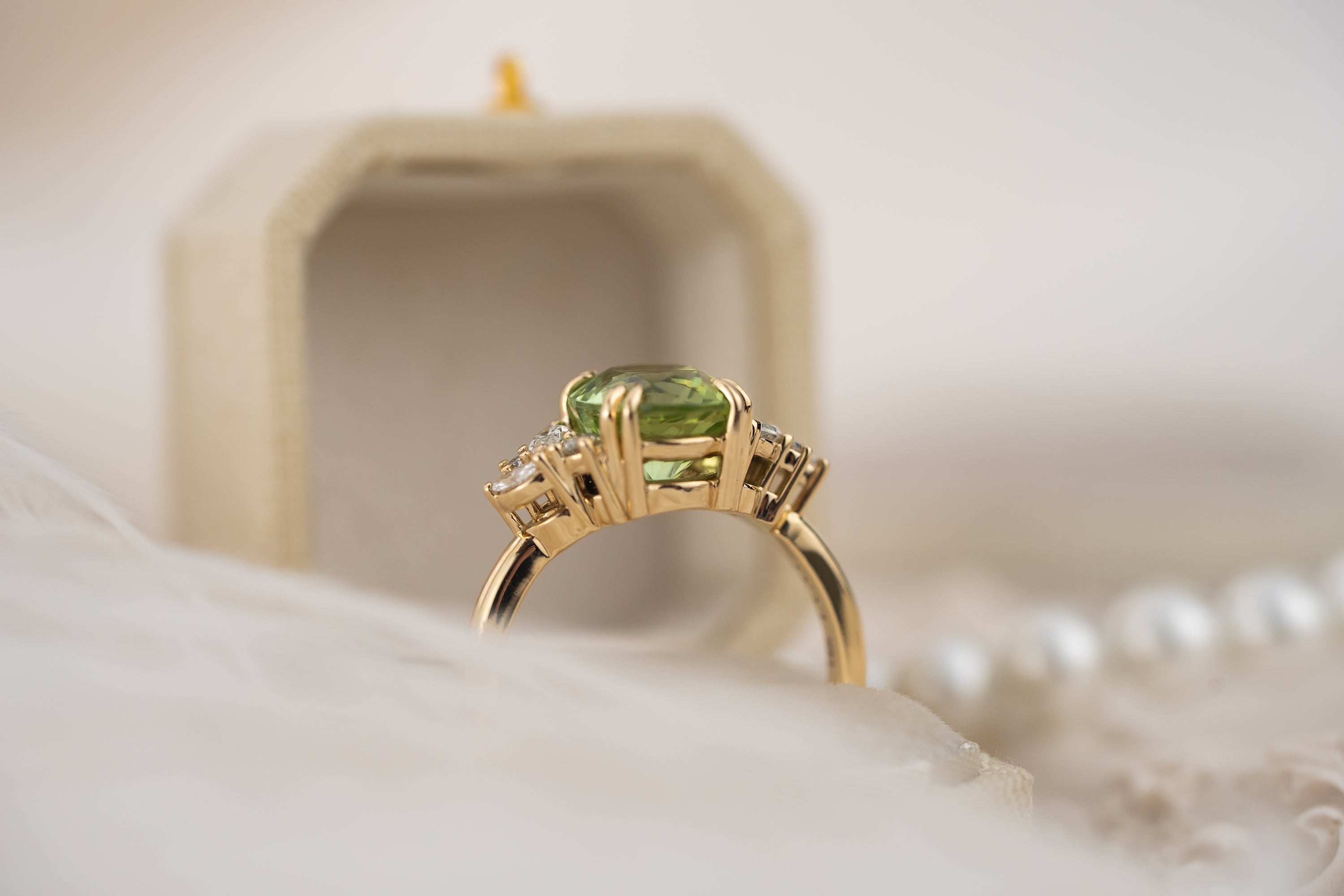 The Laurel Ring | 2.7 CT Oval Green Tourmaline