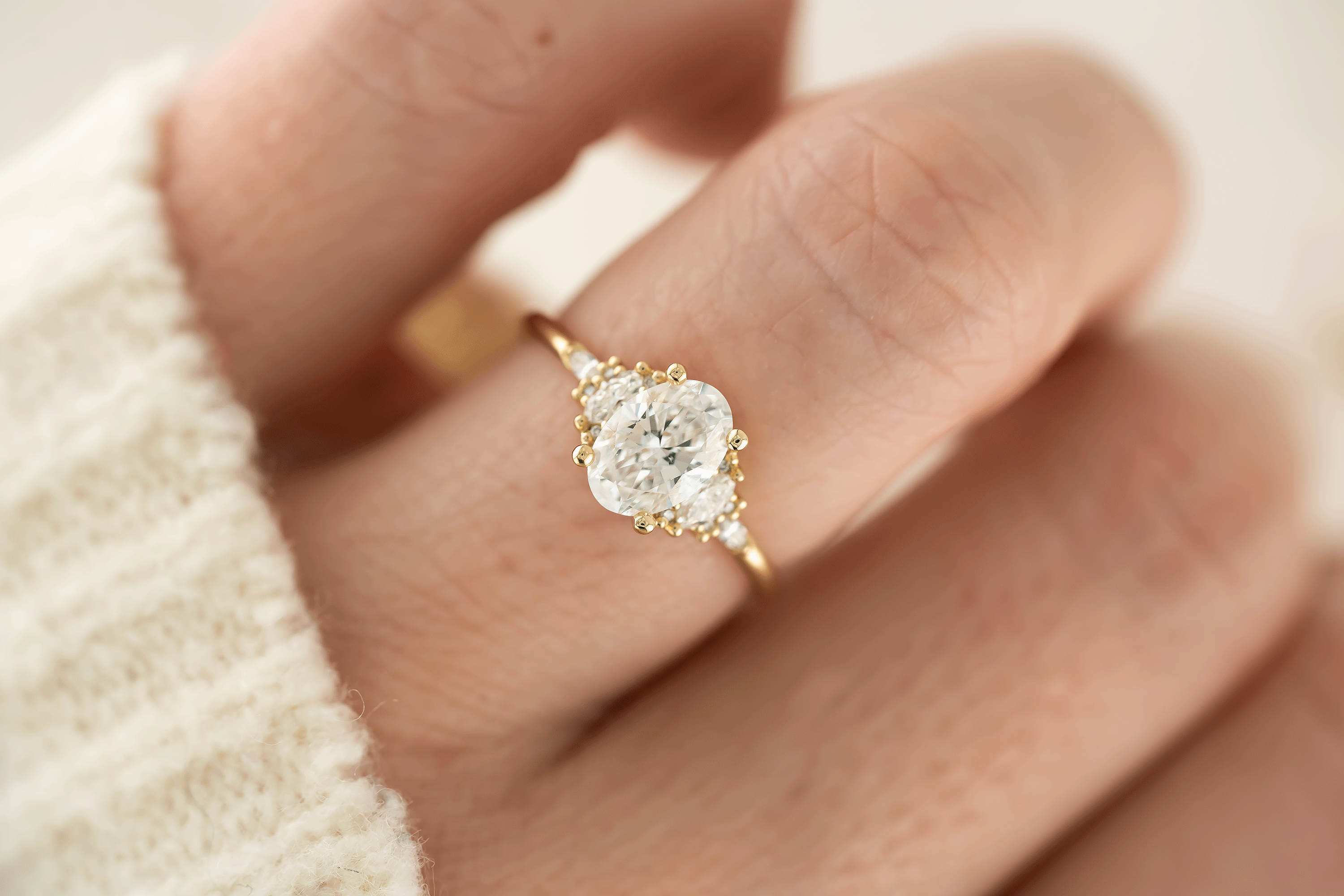 The Low Maeve Ring | Oval Diamond - Lavender Creek Gems