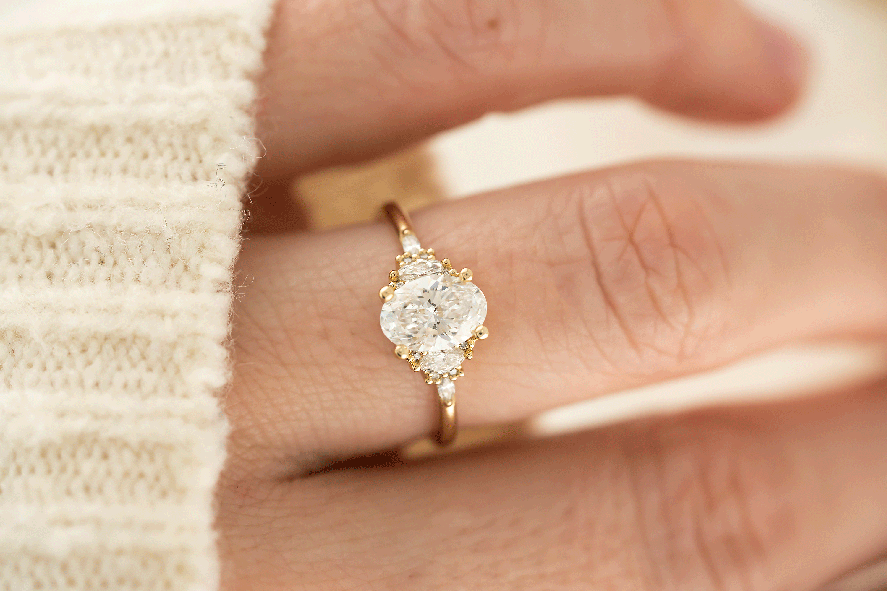 The Low Maeve Ring | Oval Diamond - Lavender Creek Gems