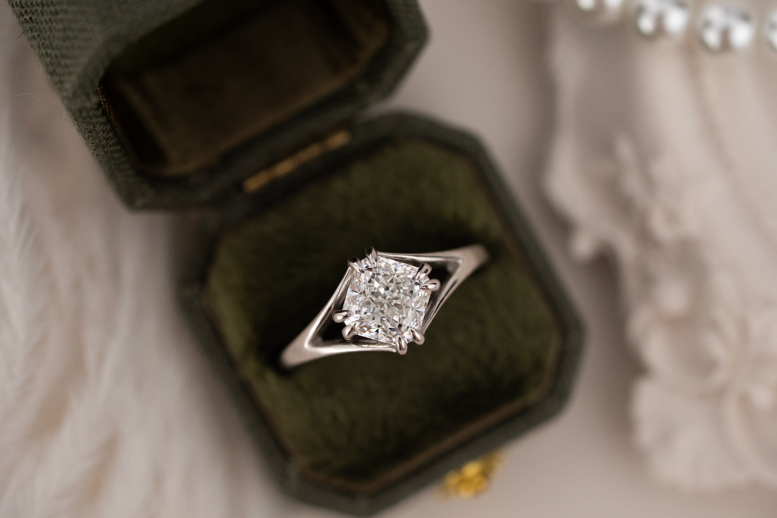 The Willow Ring | 2.06 CT Square Radiant Diamond - Lavender Creek Gems