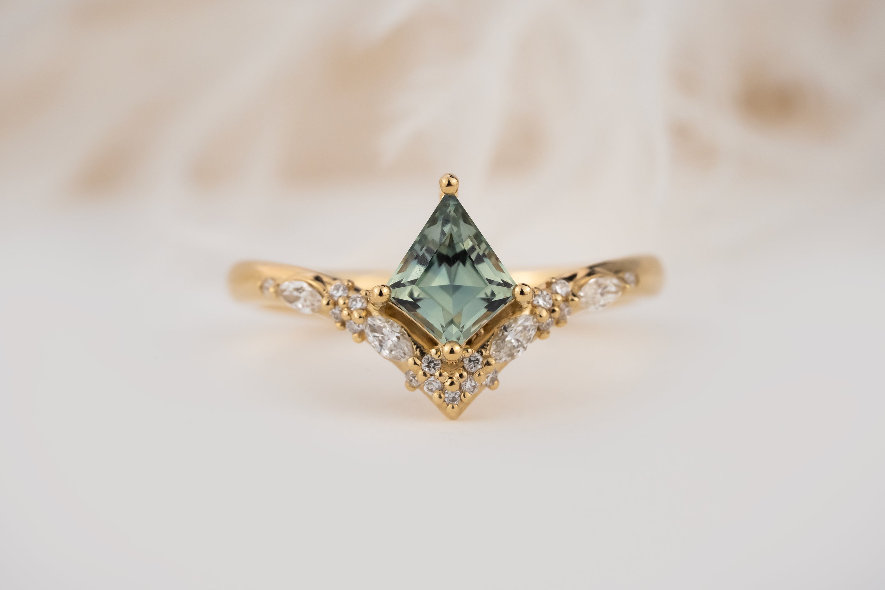 The Oracle Ring | 0.8 CT Kite Teal Sapphire - Lavender Creek Gems