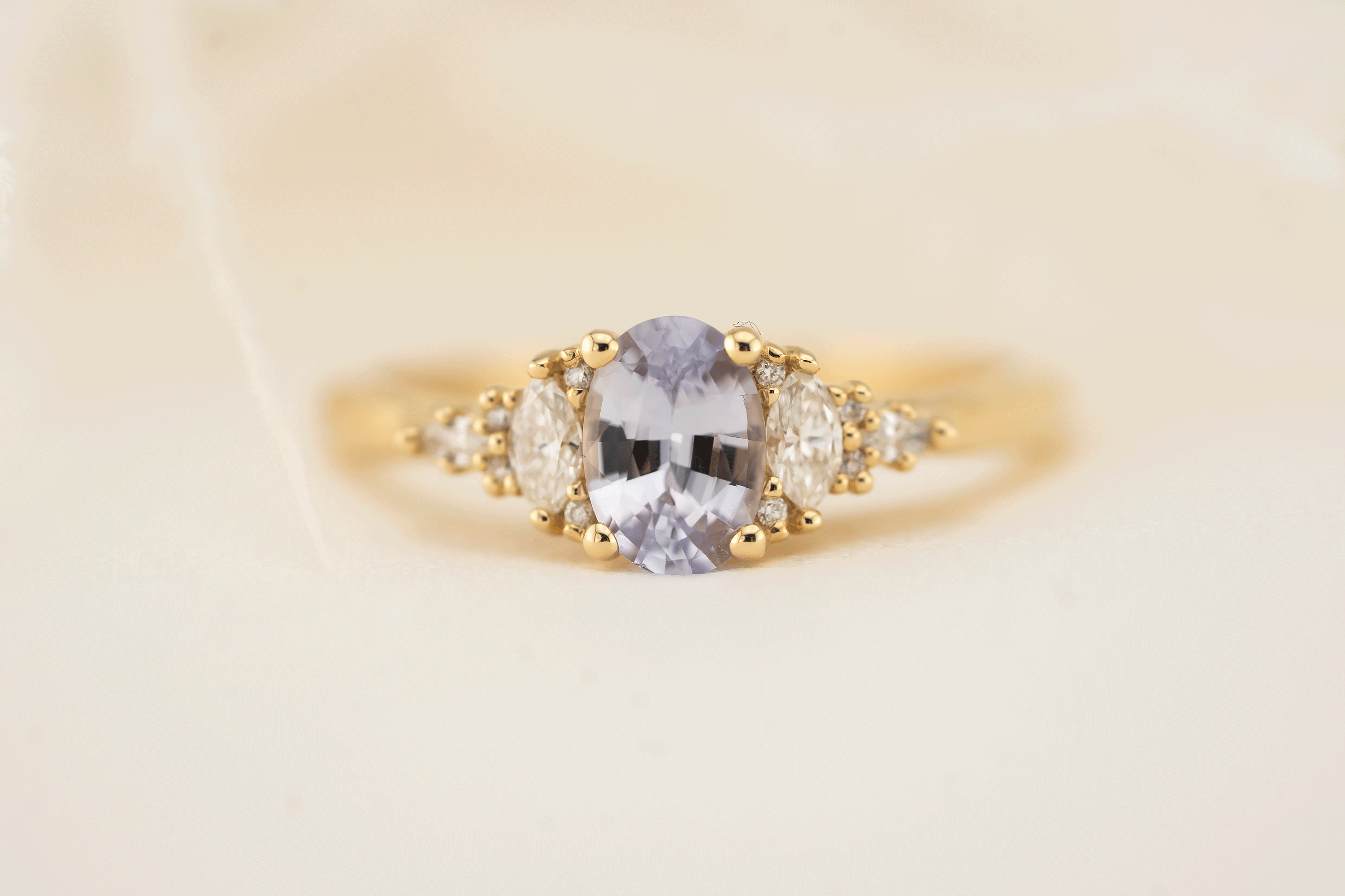 The Maeve Ring | 0.85 CT Oval Pastel Purple Sapphire - Lavender Creek Gems