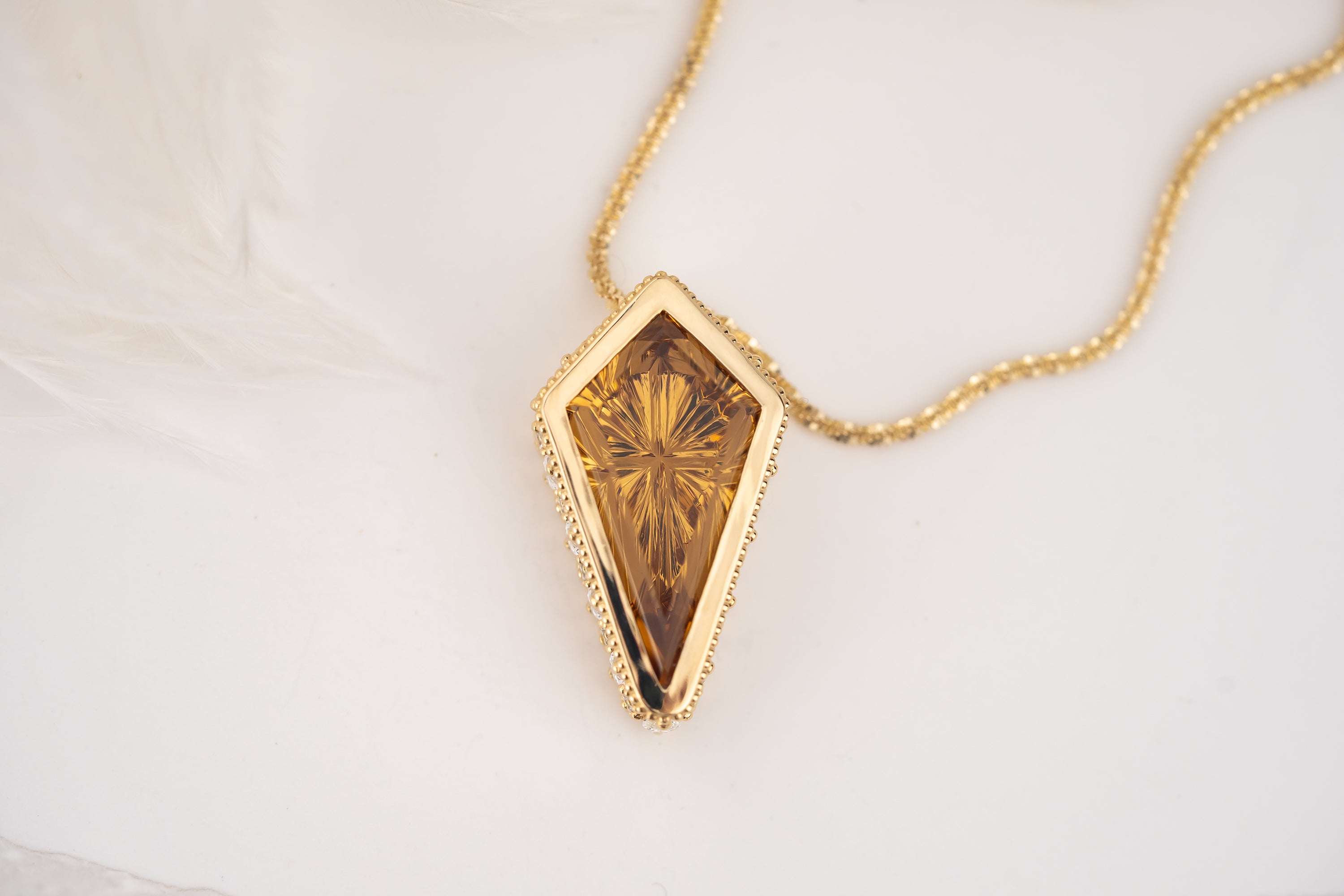 The Sitara Necklace | 8.72 CT Kite Starbrite™ Golden Beryl