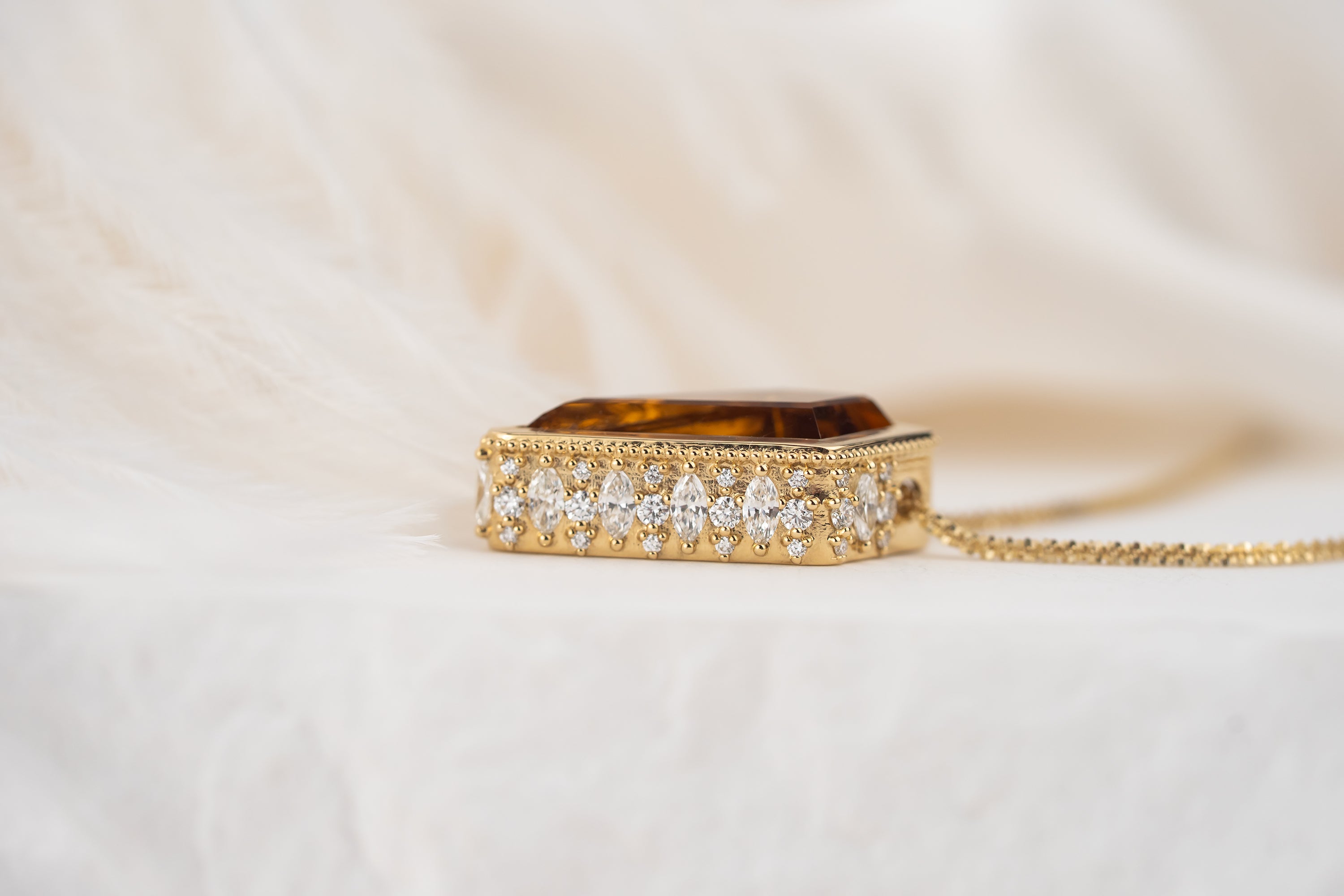 The Sitara Necklace | 8.72 CT Kite Starbrite™ Golden Beryl