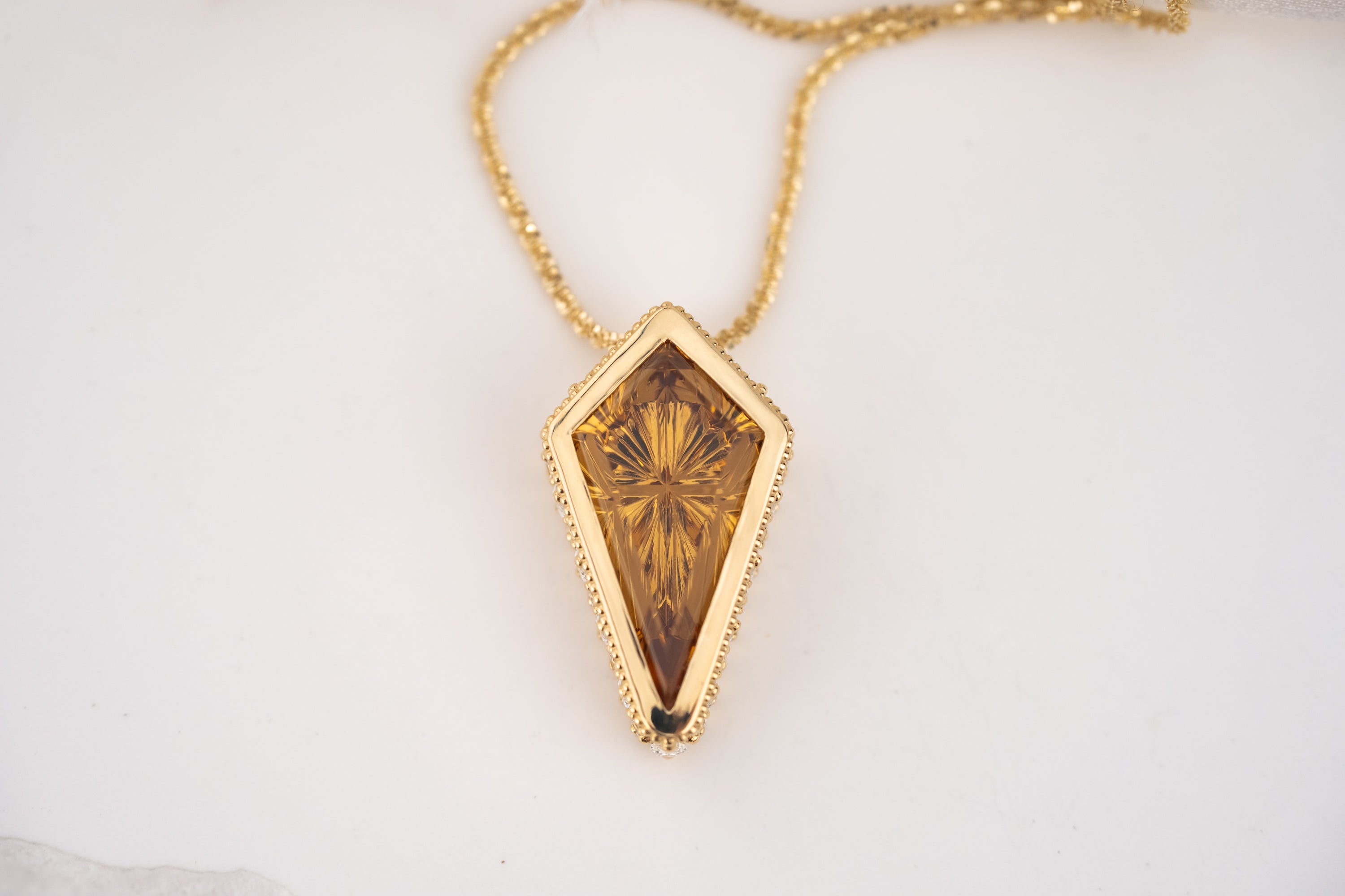 The Sitara Necklace | 8.72 CT Kite Starbrite™ Golden Beryl