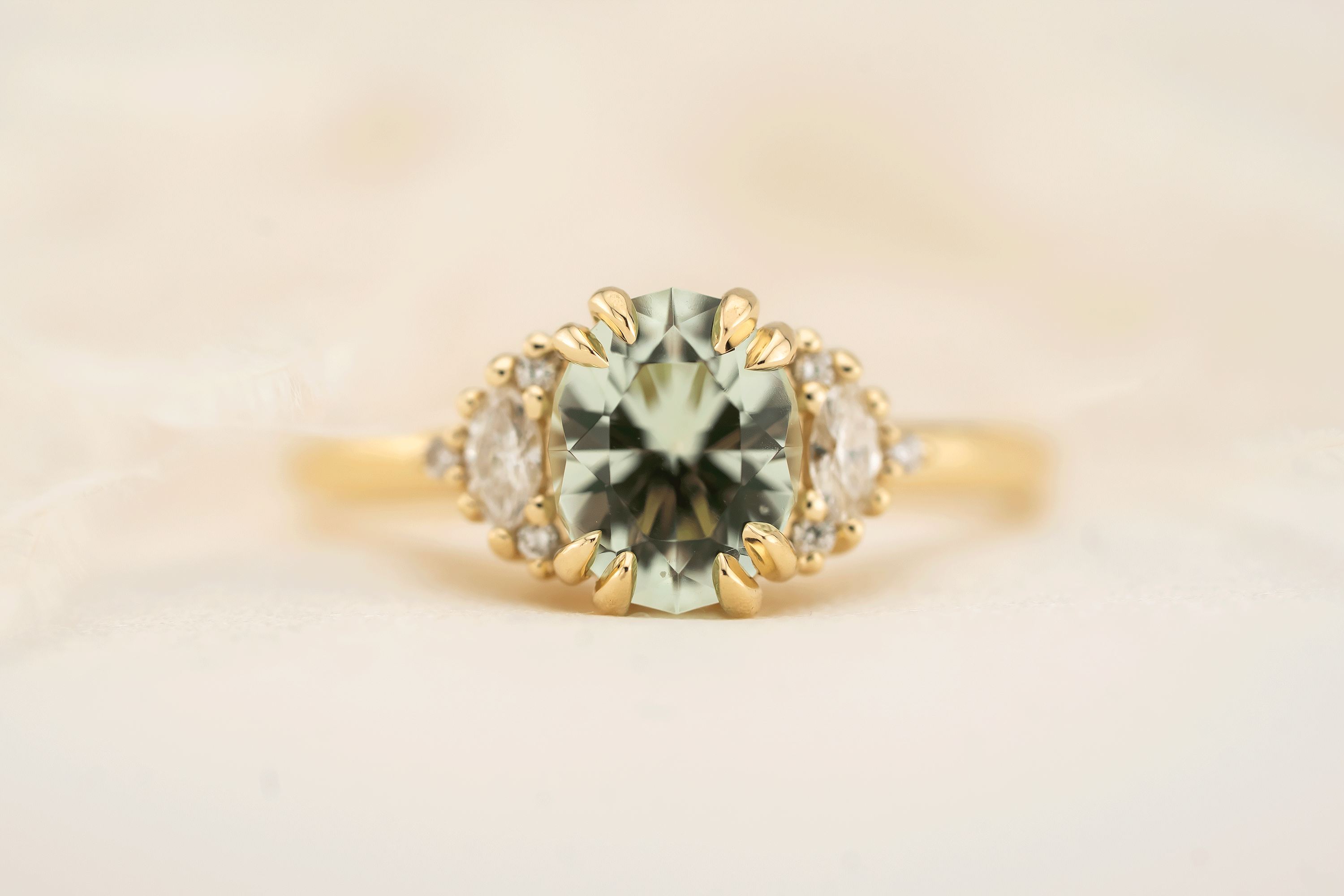 The Maren Ring | 1.34 CT Oval Light Green Tourmaline