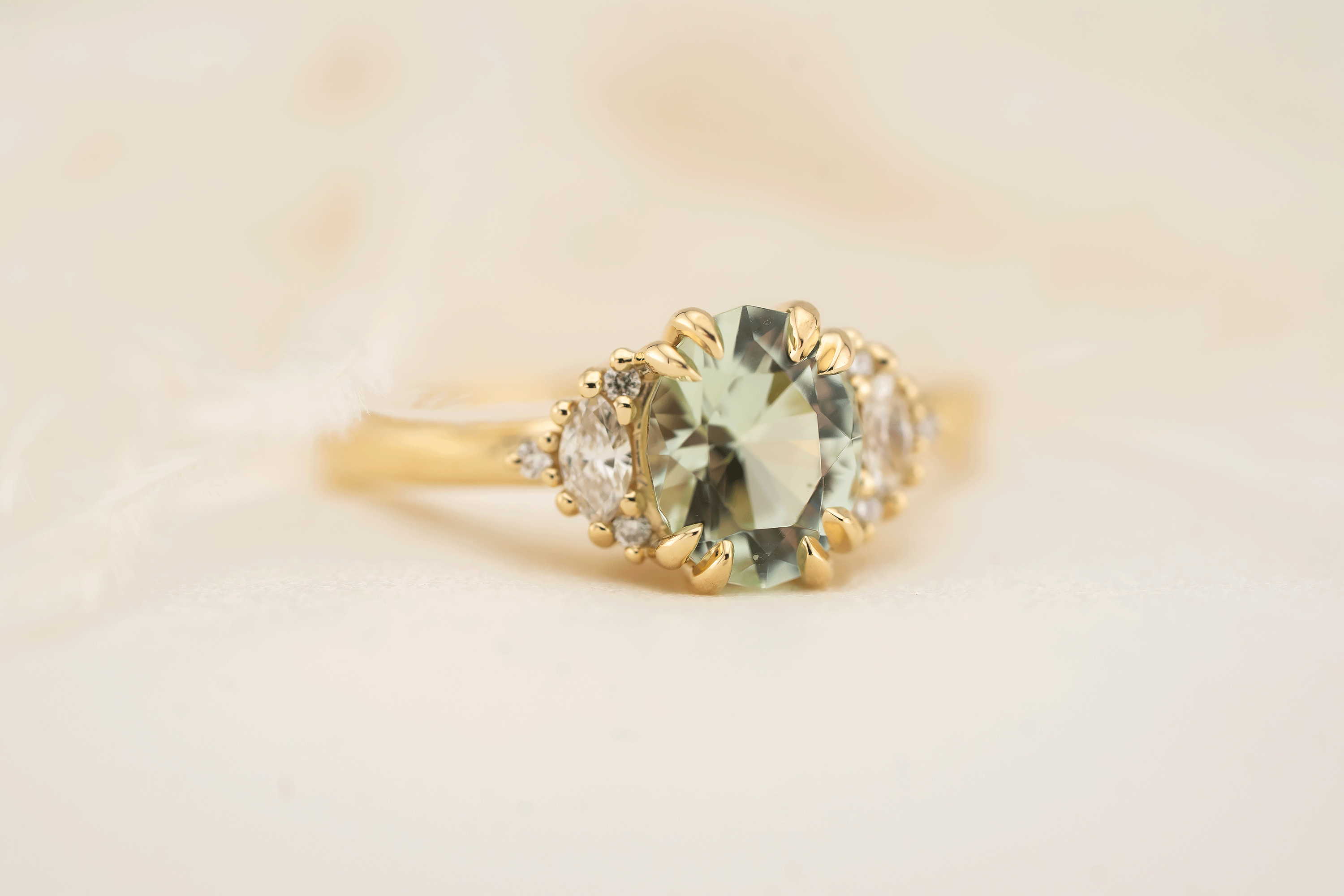 The Maren Ring | 1.34 CT Oval Light Green Tourmaline