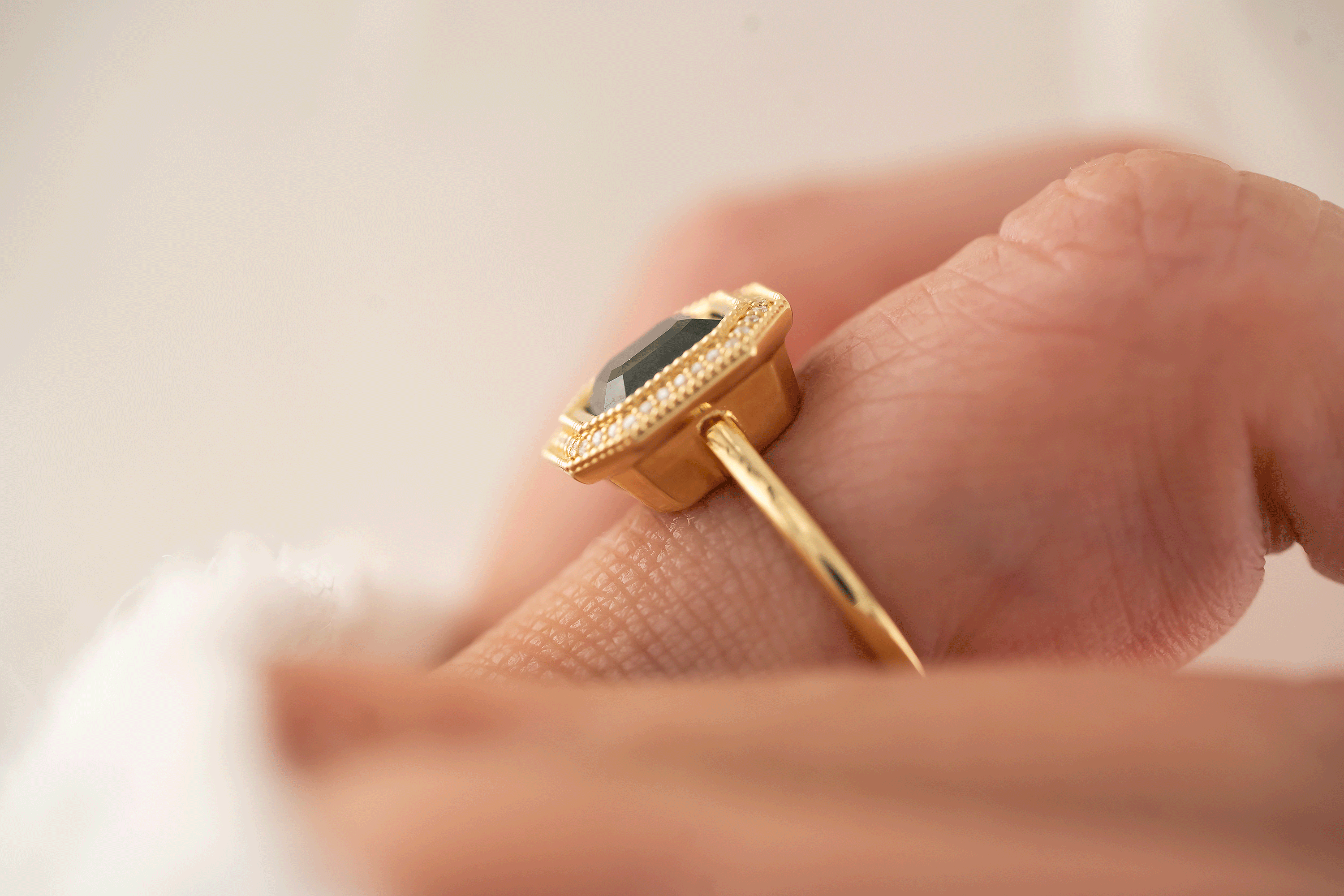 The Satine Ring | 2.16 CT Square Emerald Teal Sapphire - Lavender Creek Gems