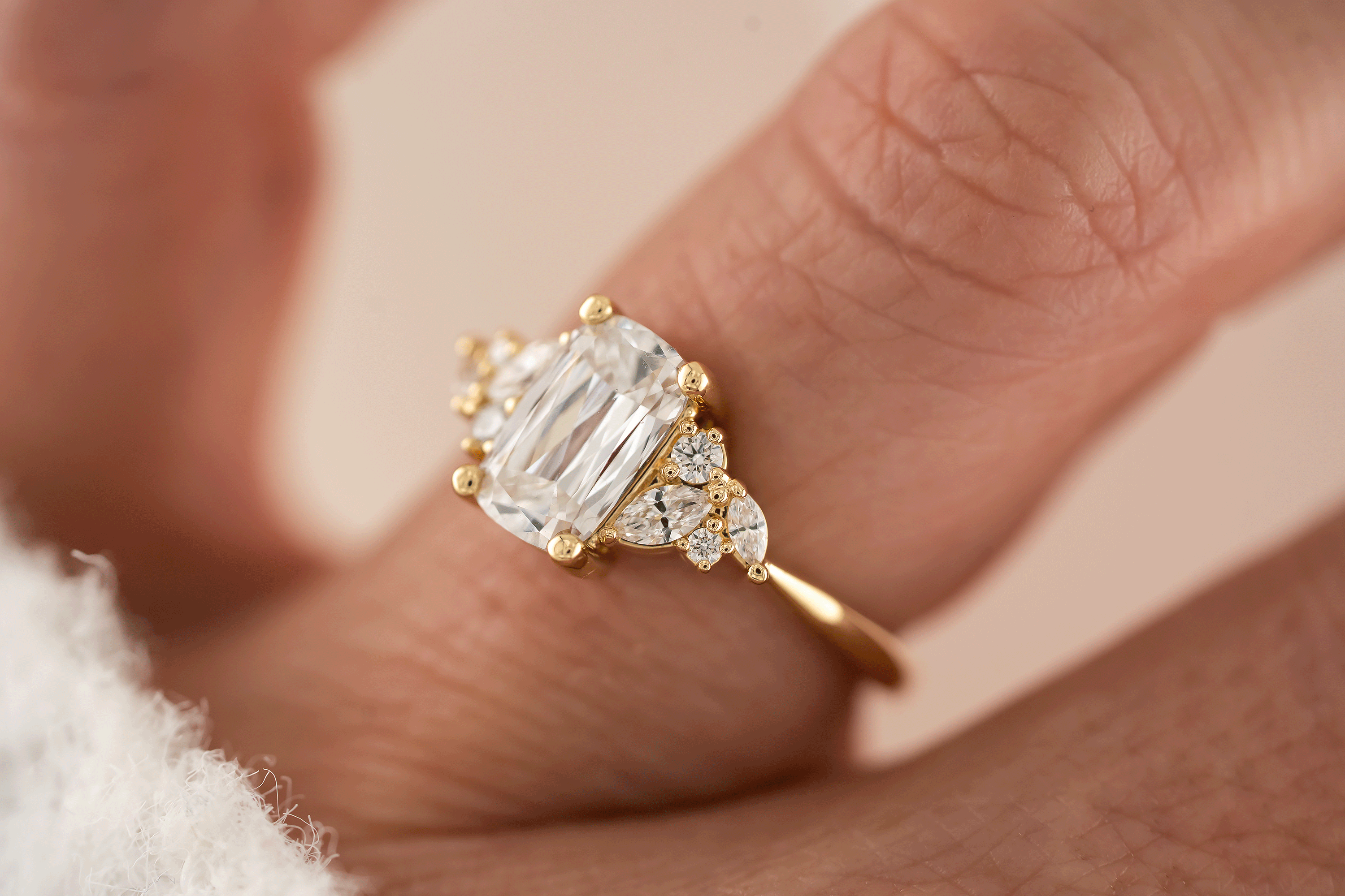 The Laurel Ring | 1.6 CT Crisscut Cushion Diamond