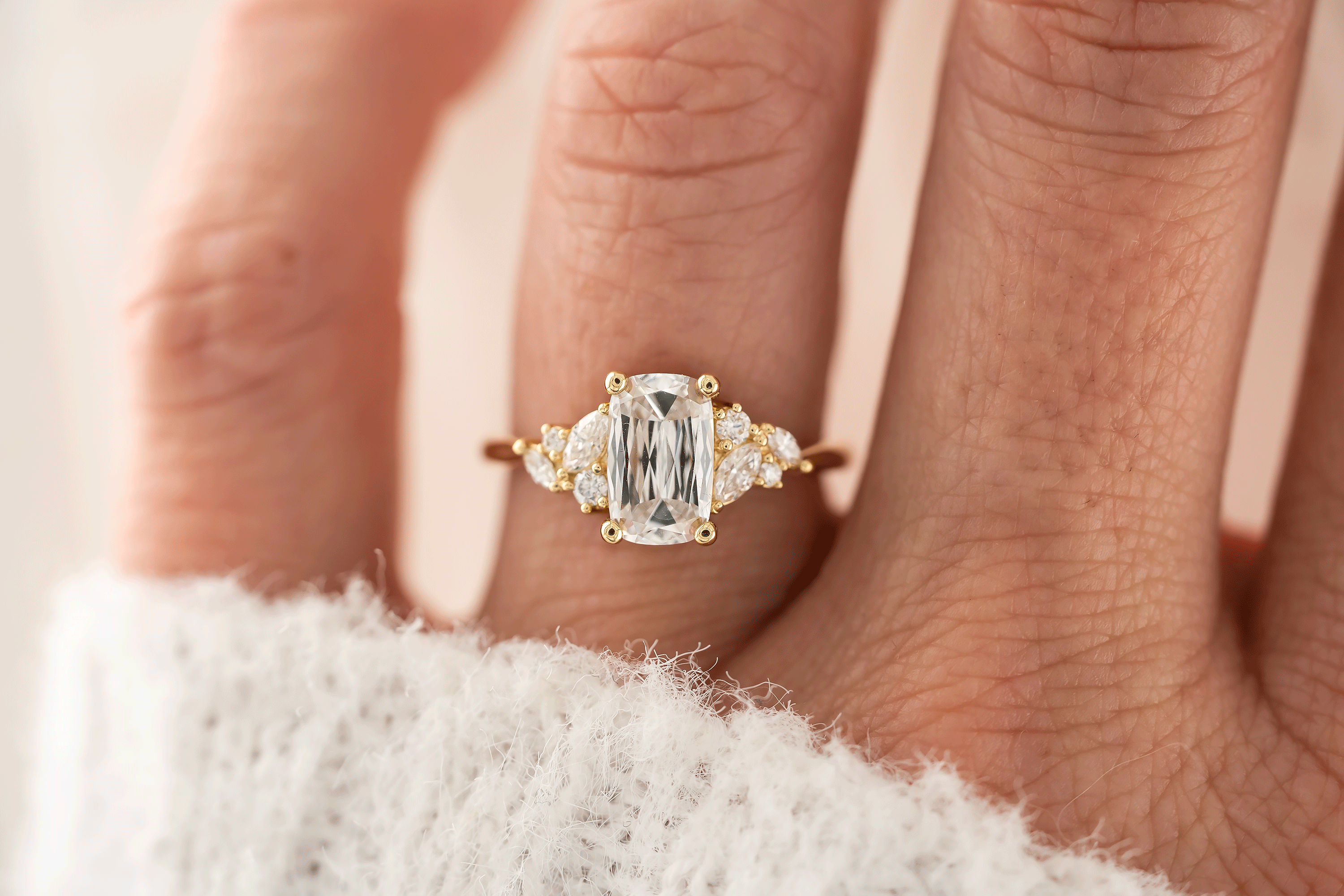 The Laurel Ring | 1.6 CT Crisscut Cushion Diamond