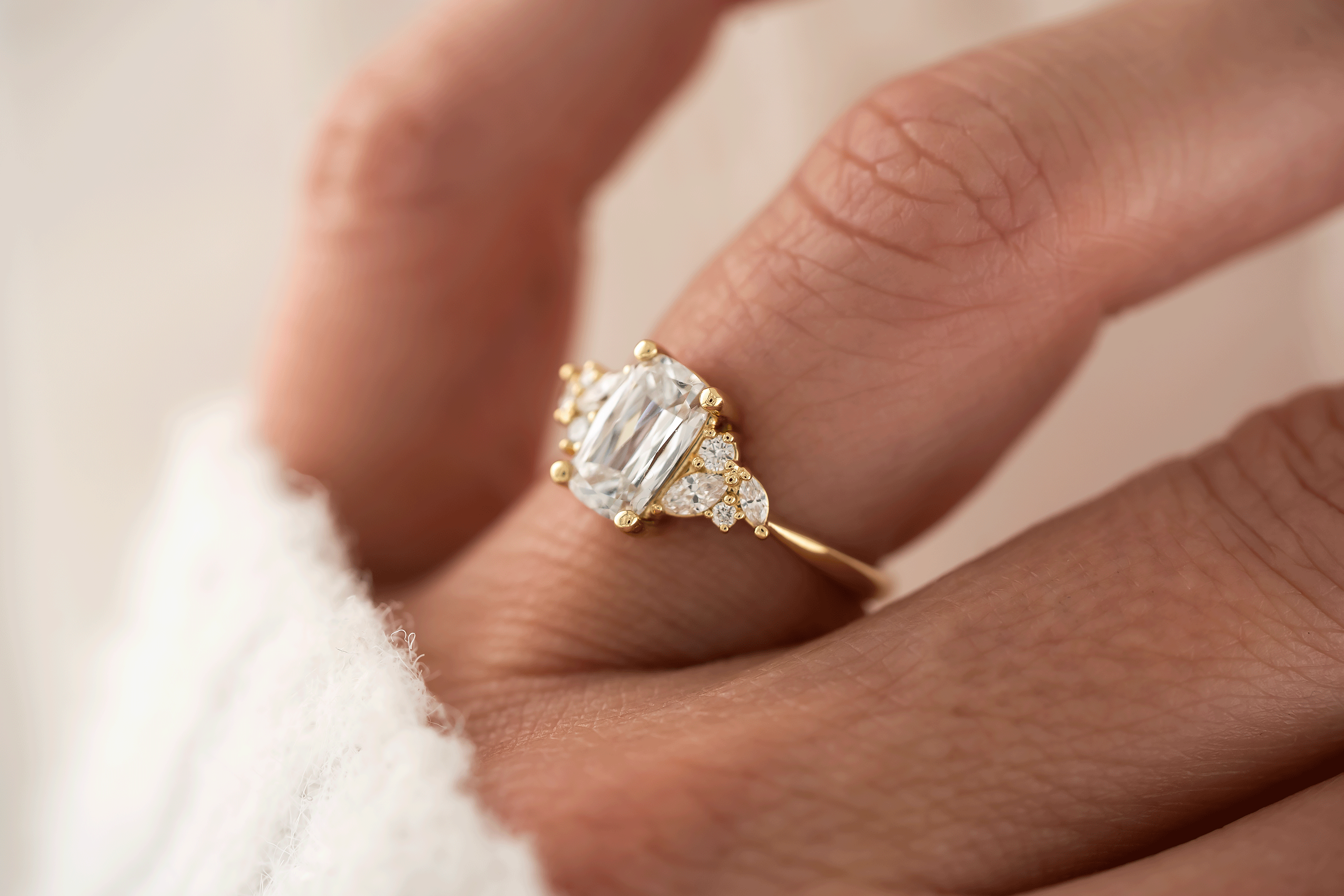 The Laurel Ring | 1.6 CT Crisscut Cushion Diamond