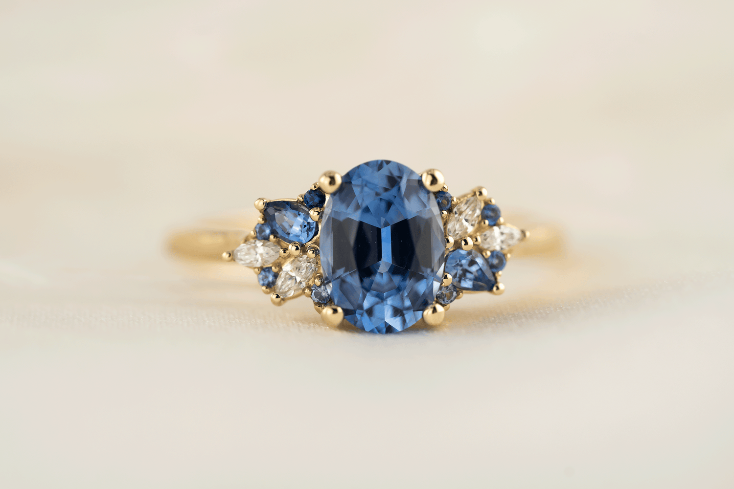 The Fleur Ring | 1.4 CT Oval Blue Sapphire - Lavender Creek Gems