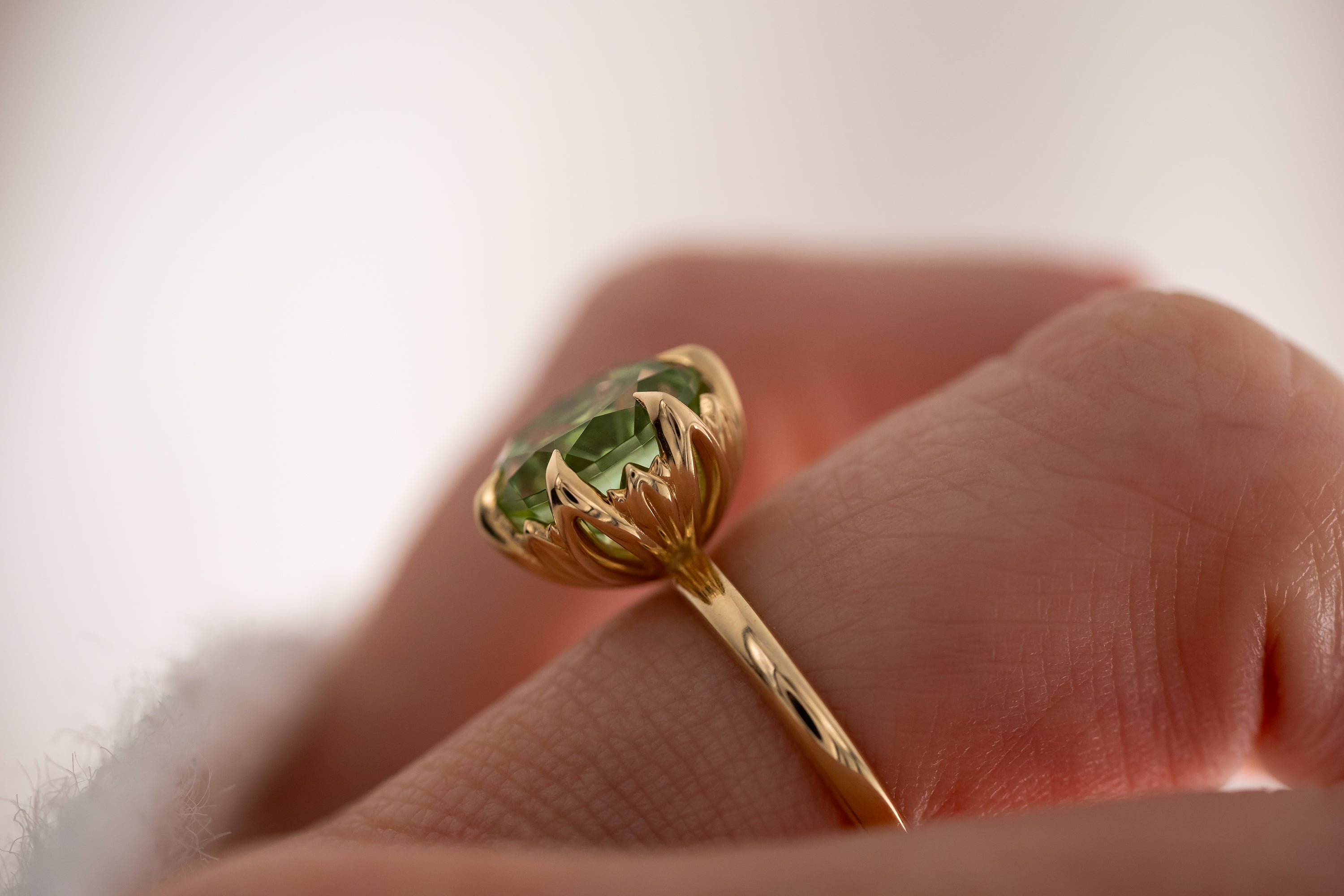 The Secret Garden Ring | 4.37 CT Round Starbrite™ Green Tourmaline