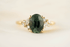 The Laurel Ring | 3.06 CT Oval Teal Green Sapphire - Lavender Creek Gems