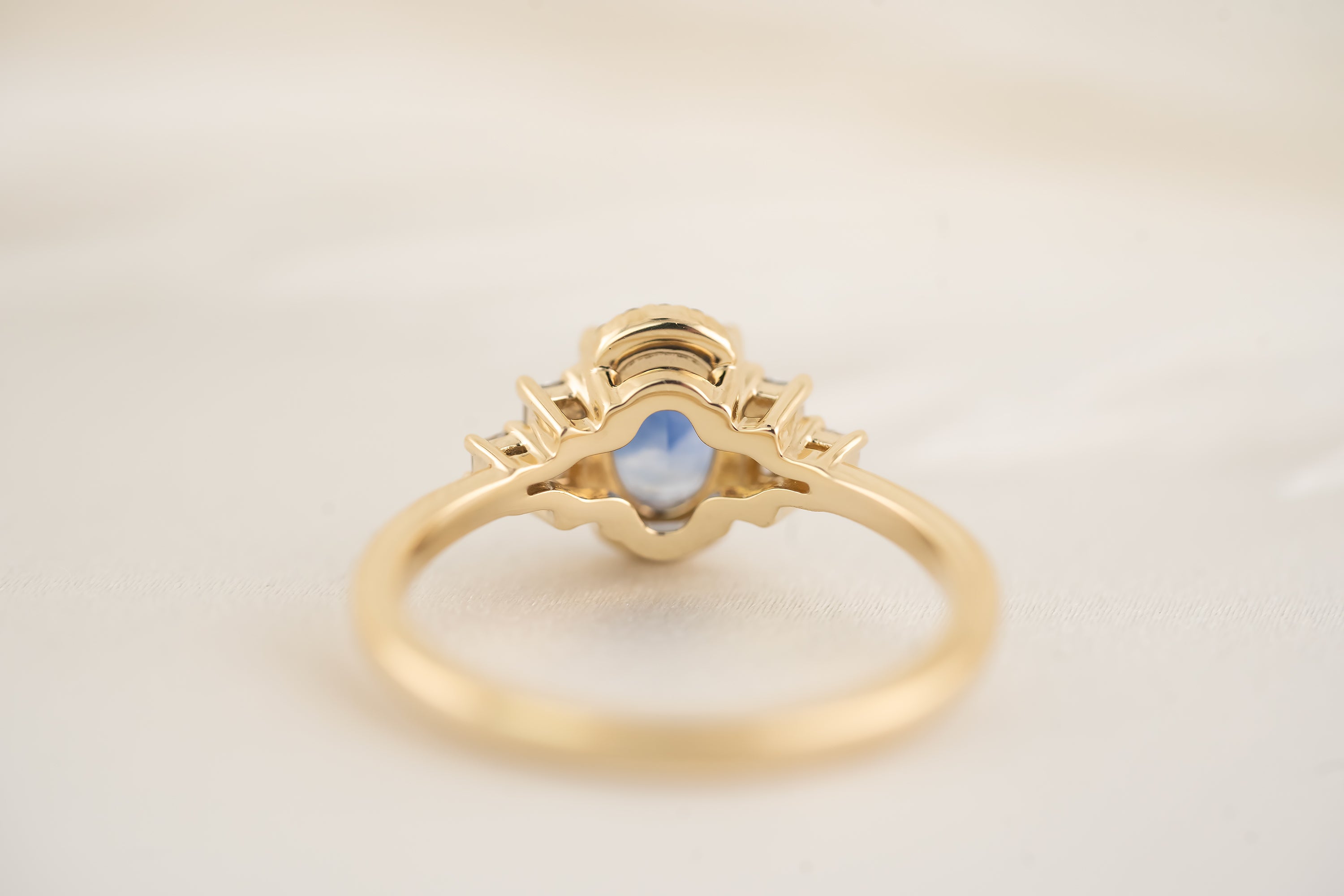 The Sura Ring - 1.05 CT Oval Royal Blue Sapphire - Lavender Creek Gems