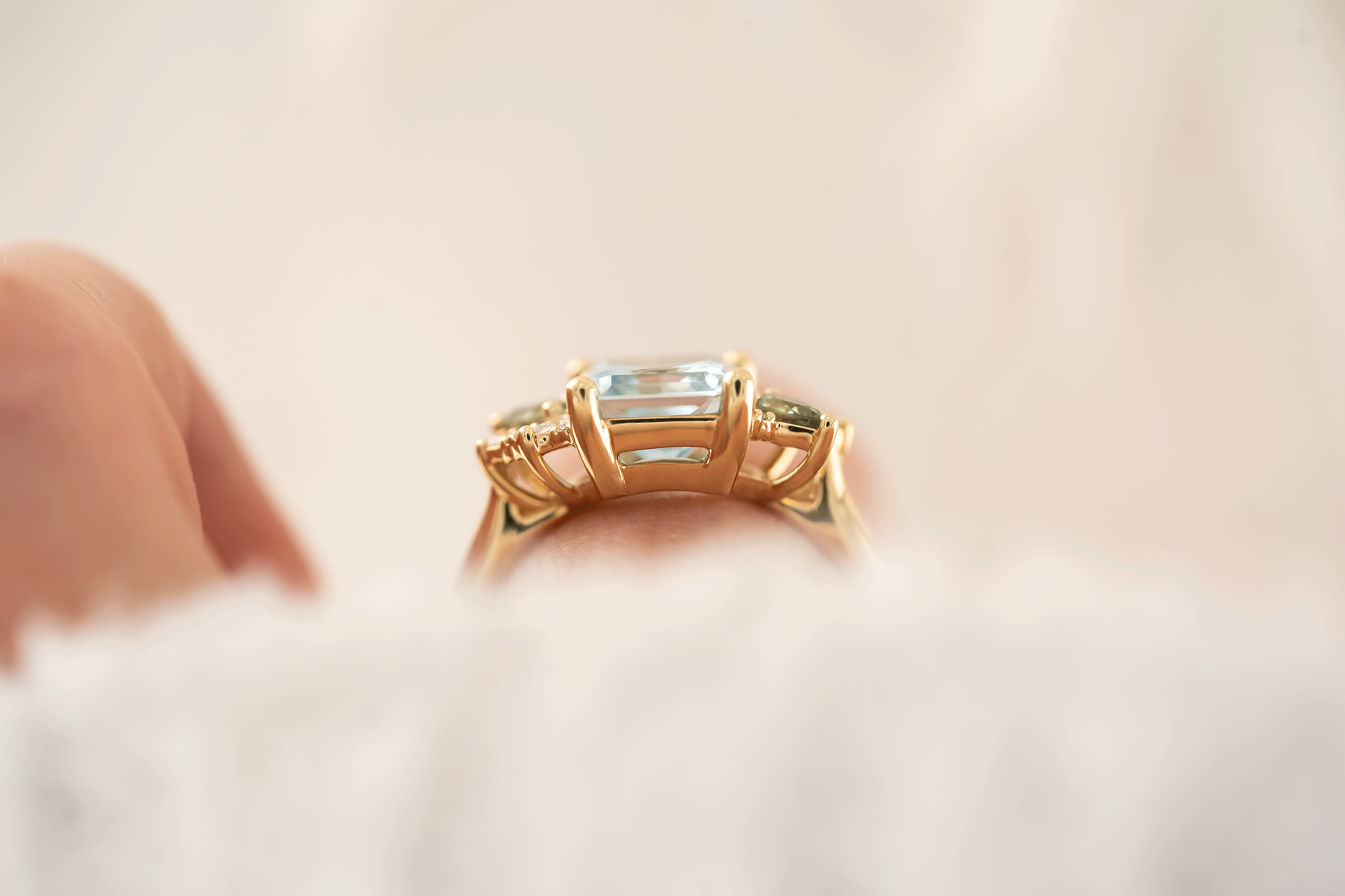 The Fleur Ring | 2.08 CT Radiant Aquamarine - Lavender Creek Gems