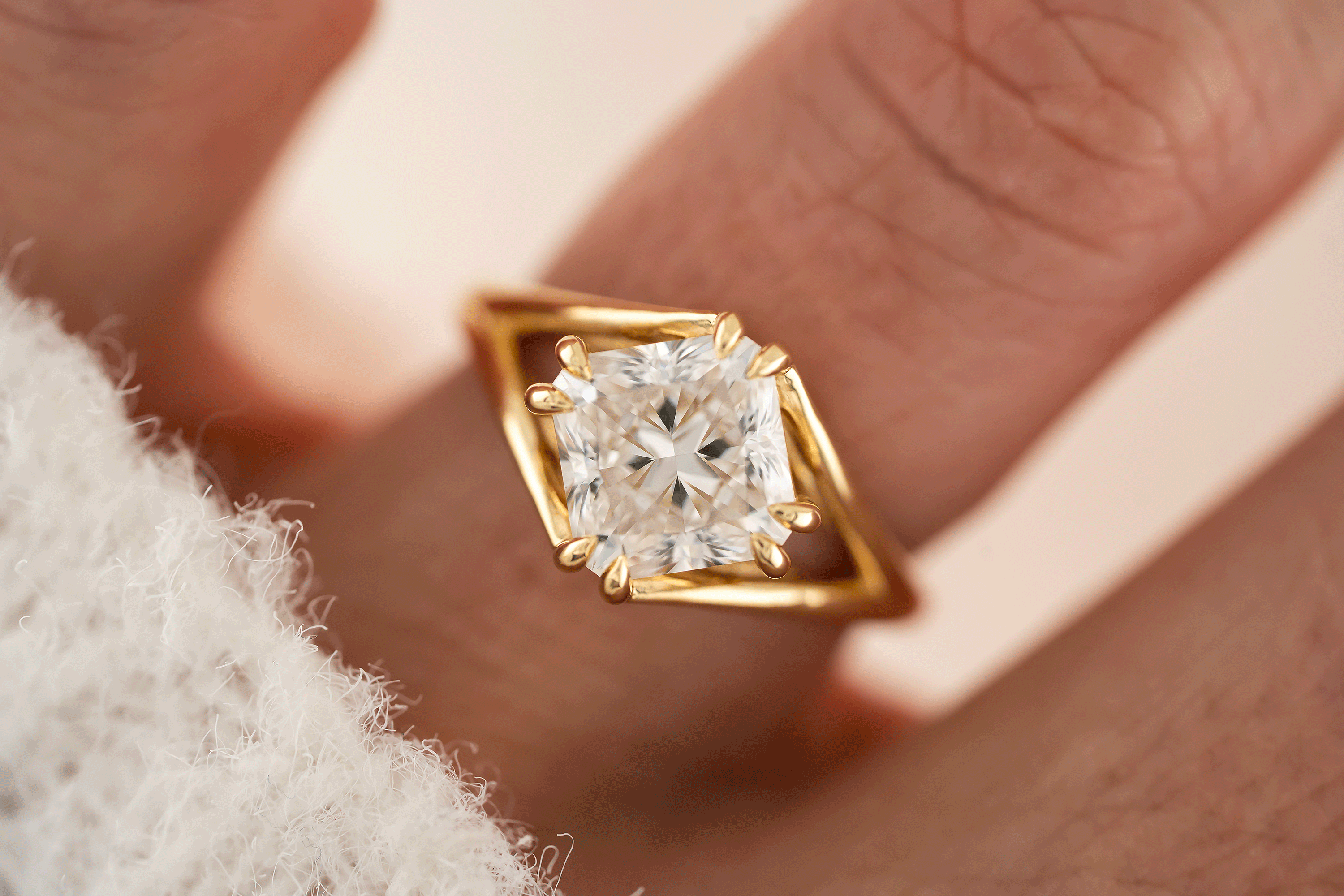 The Willow Ring | 2.93 CT Square Radiant Diamond - Lavender Creek Gems