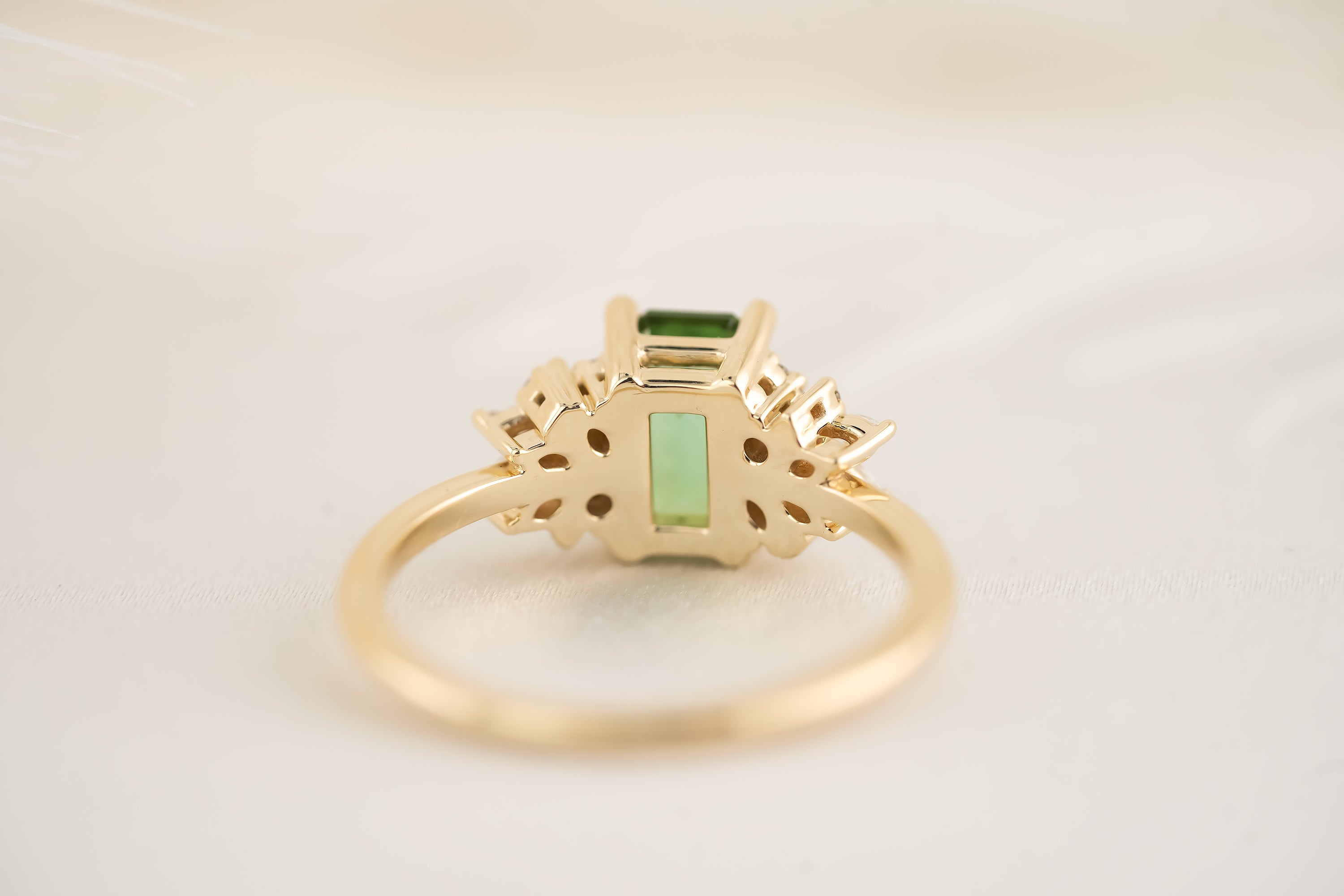 The Rosalie Ring - 1.36 CT Emerald Cut Green Tourmaline - Lavender Creek Gems