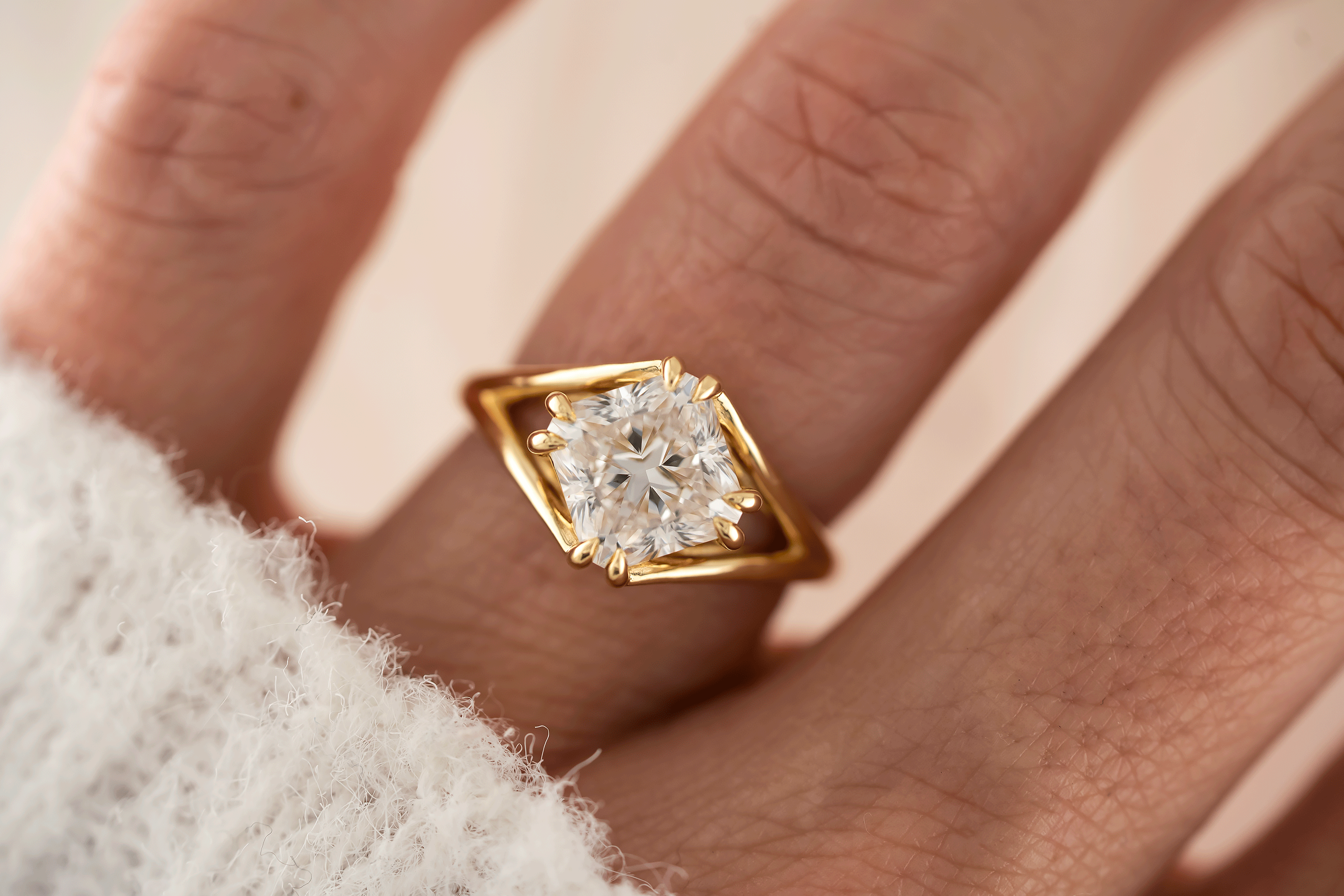 The Willow Ring | 2.93 CT Square Radiant Diamond - Lavender Creek Gems