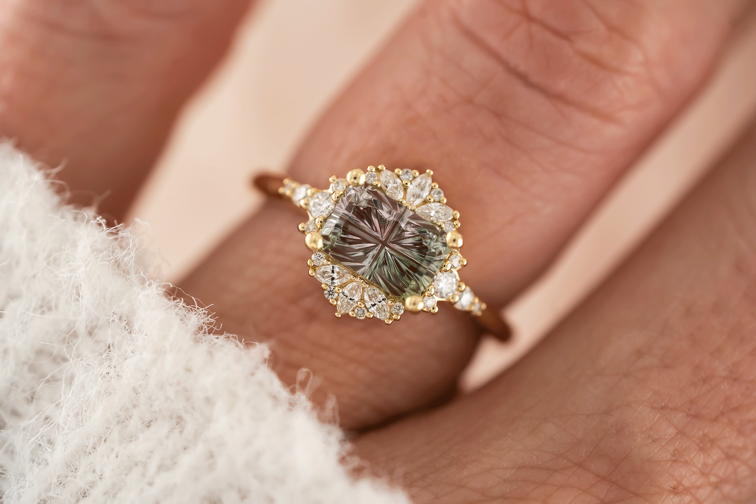 The Comtesse Ring | 1.56 CT Rectangular Starbrite Watermelon Tourmaline - Lavender Creek Gems
