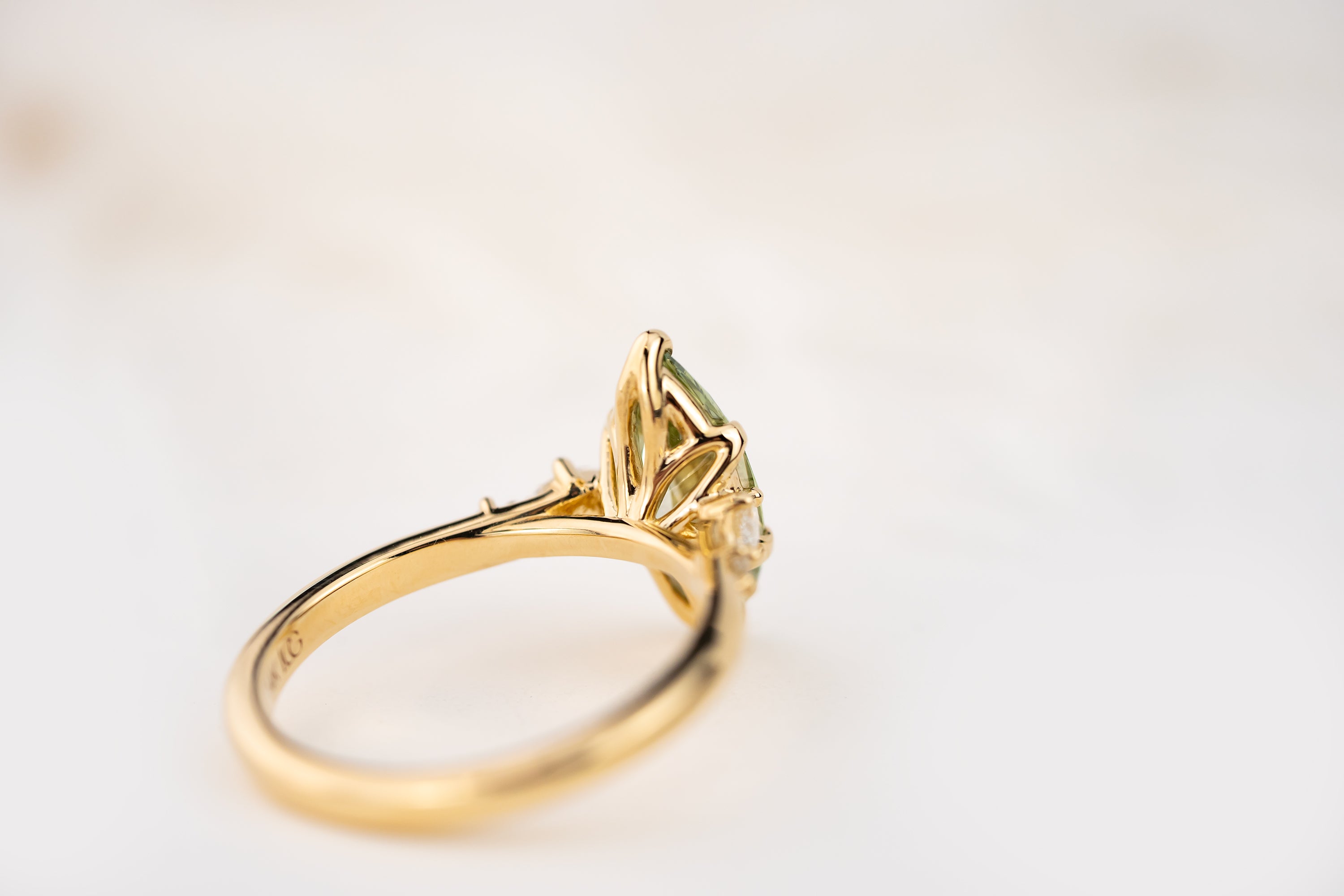 The Skye Ring | 1.56 CT Marquise Green Diamond - Lavender Creek Gems