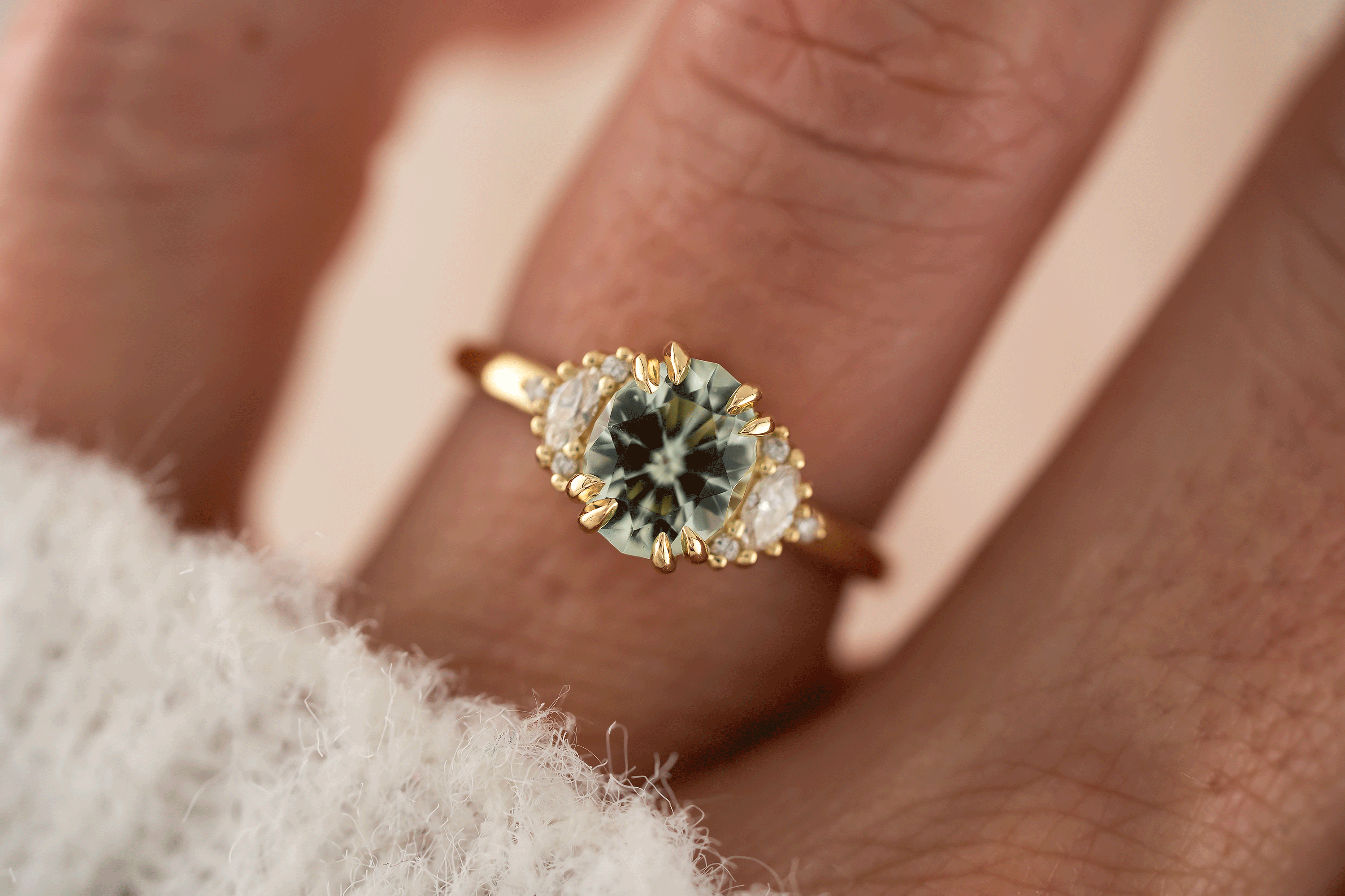The Maren Ring | 1.34 CT Oval Light Green Tourmaline