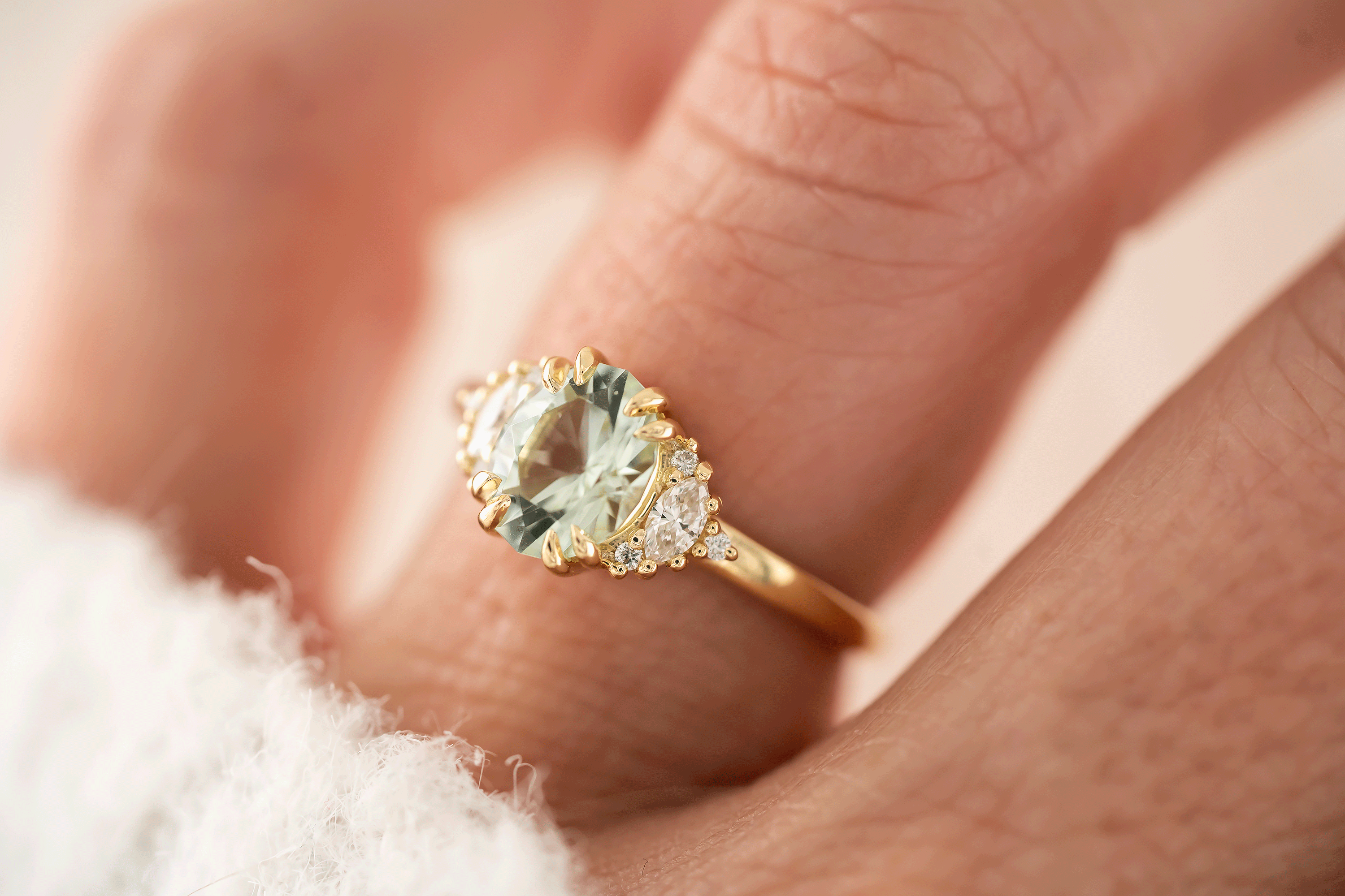The Maren Ring | 1.34 CT Oval Light Green Tourmaline