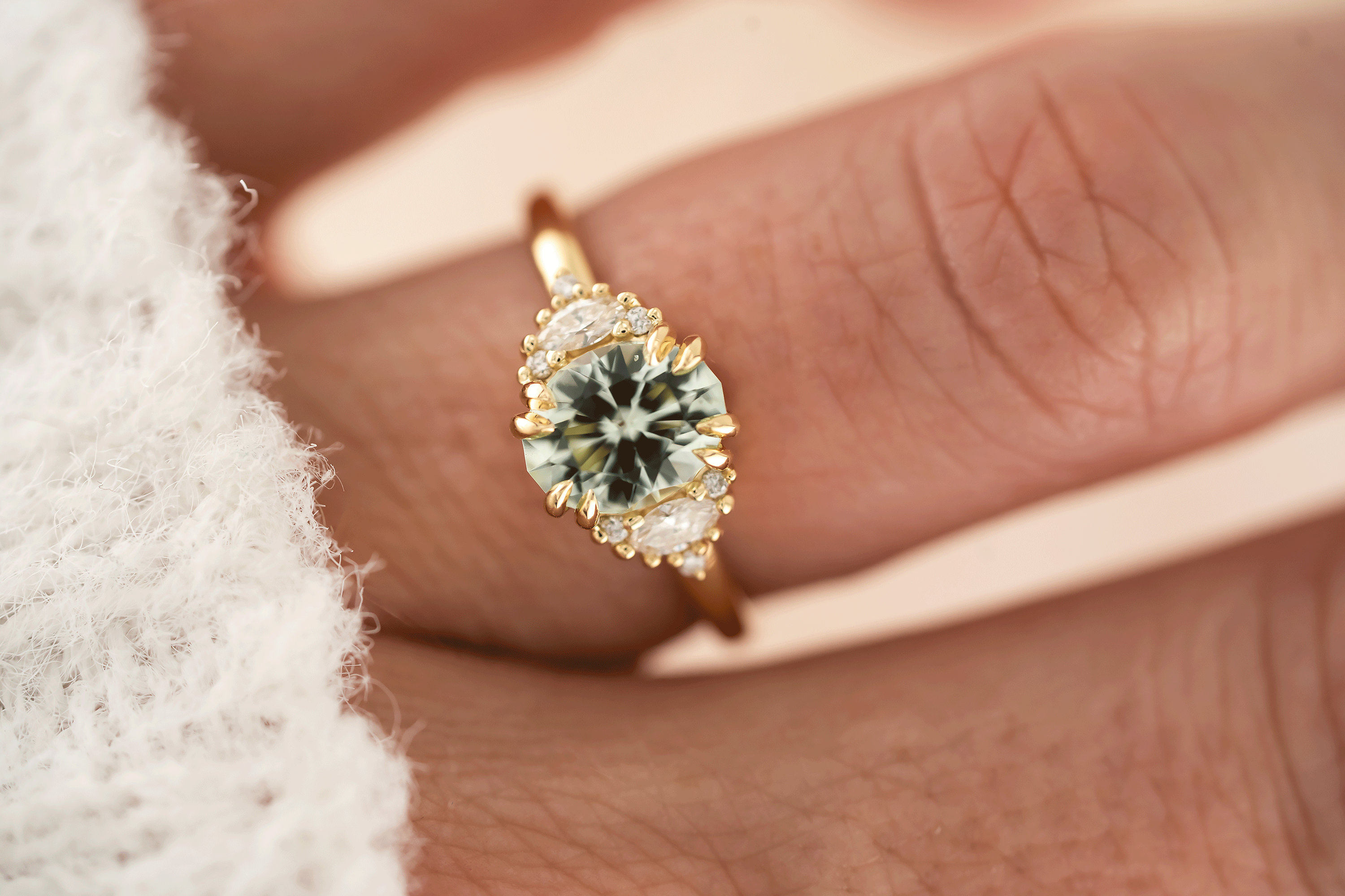 The Maren Ring | 1.34 CT Oval Light Green Tourmaline