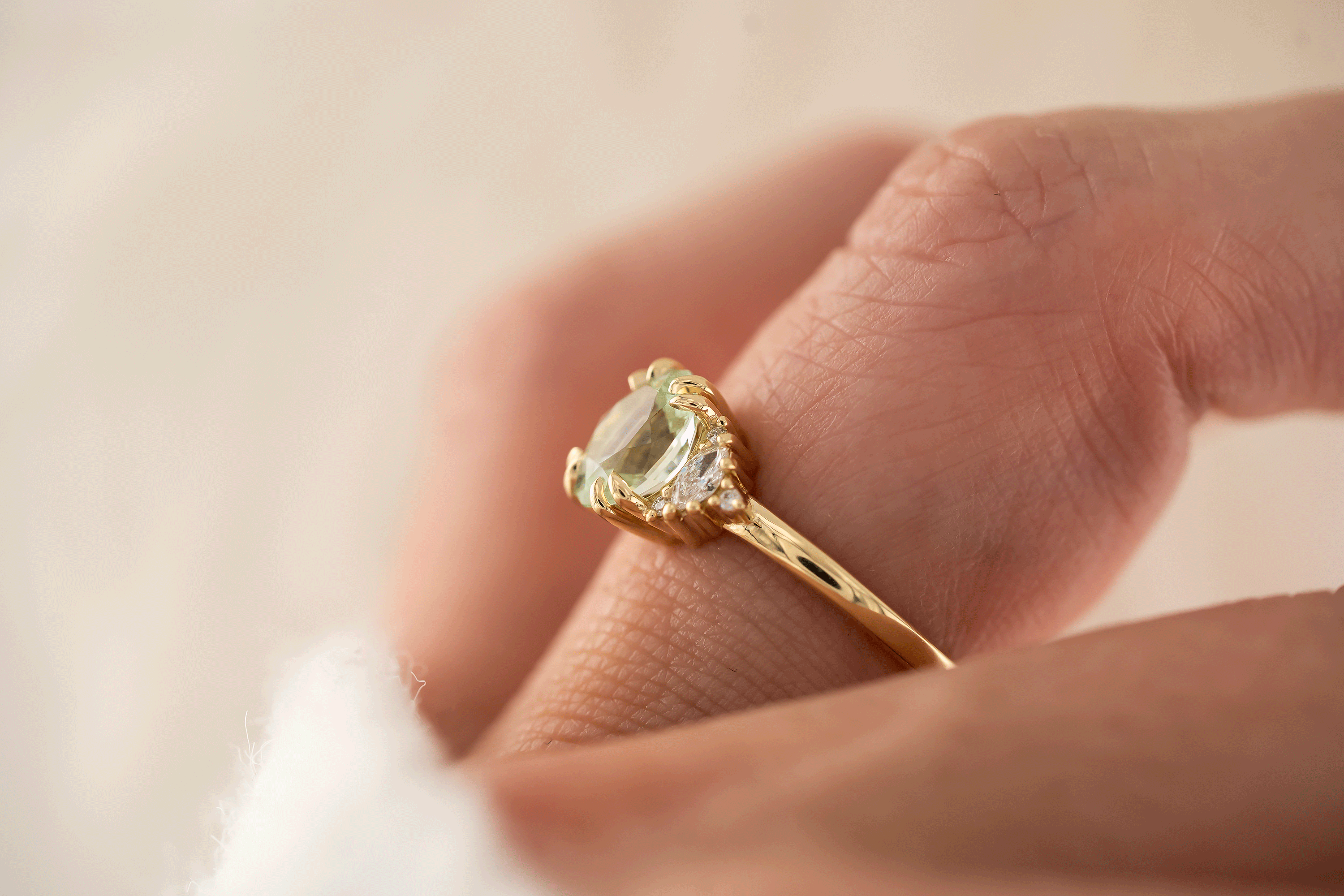 The Maren Ring | 1.34 CT Oval Light Green Tourmaline