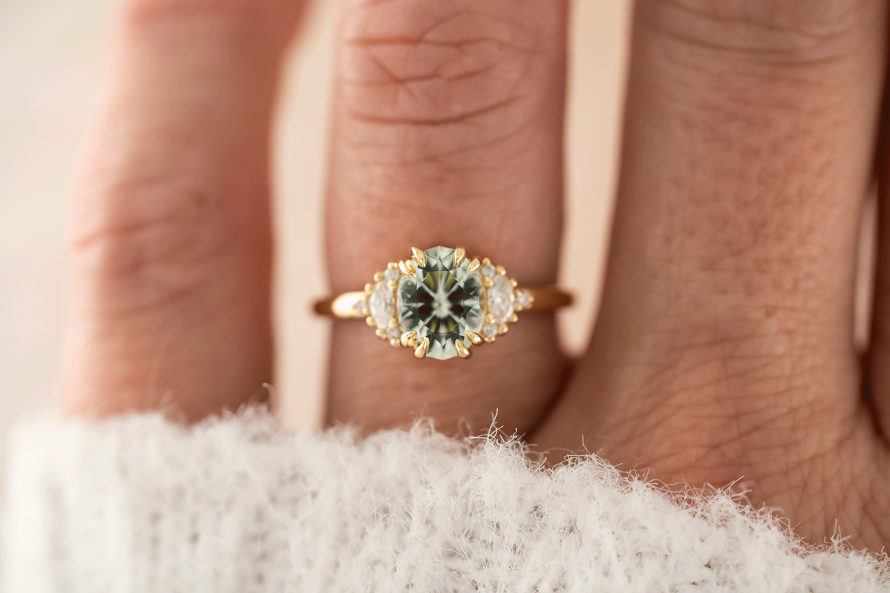 The Maren Ring | 1.34 CT Oval Light Green Tourmaline