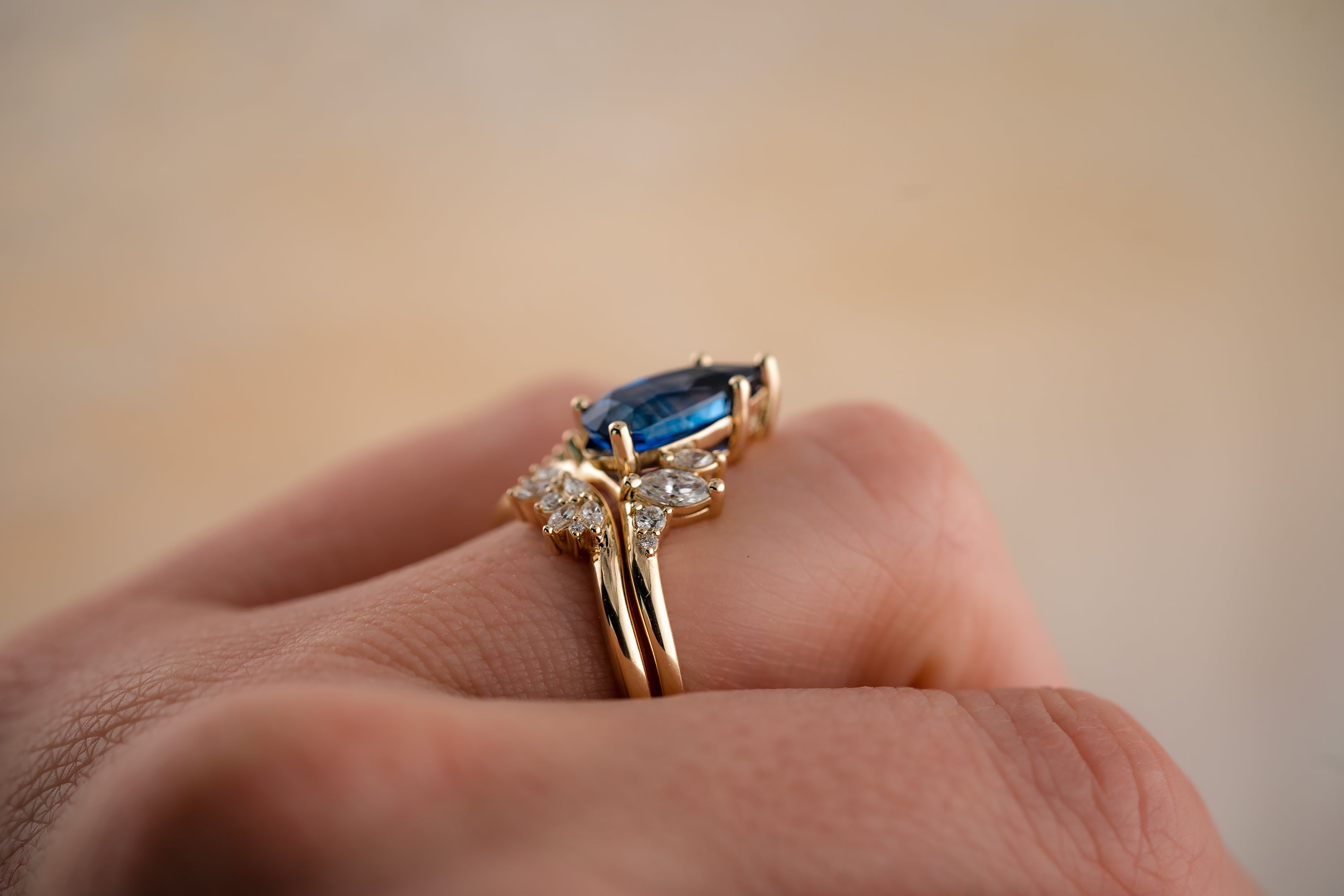 The Seraphine Set | 2.97 CT Pear Blue Sapphire - Lavender Creek Gems