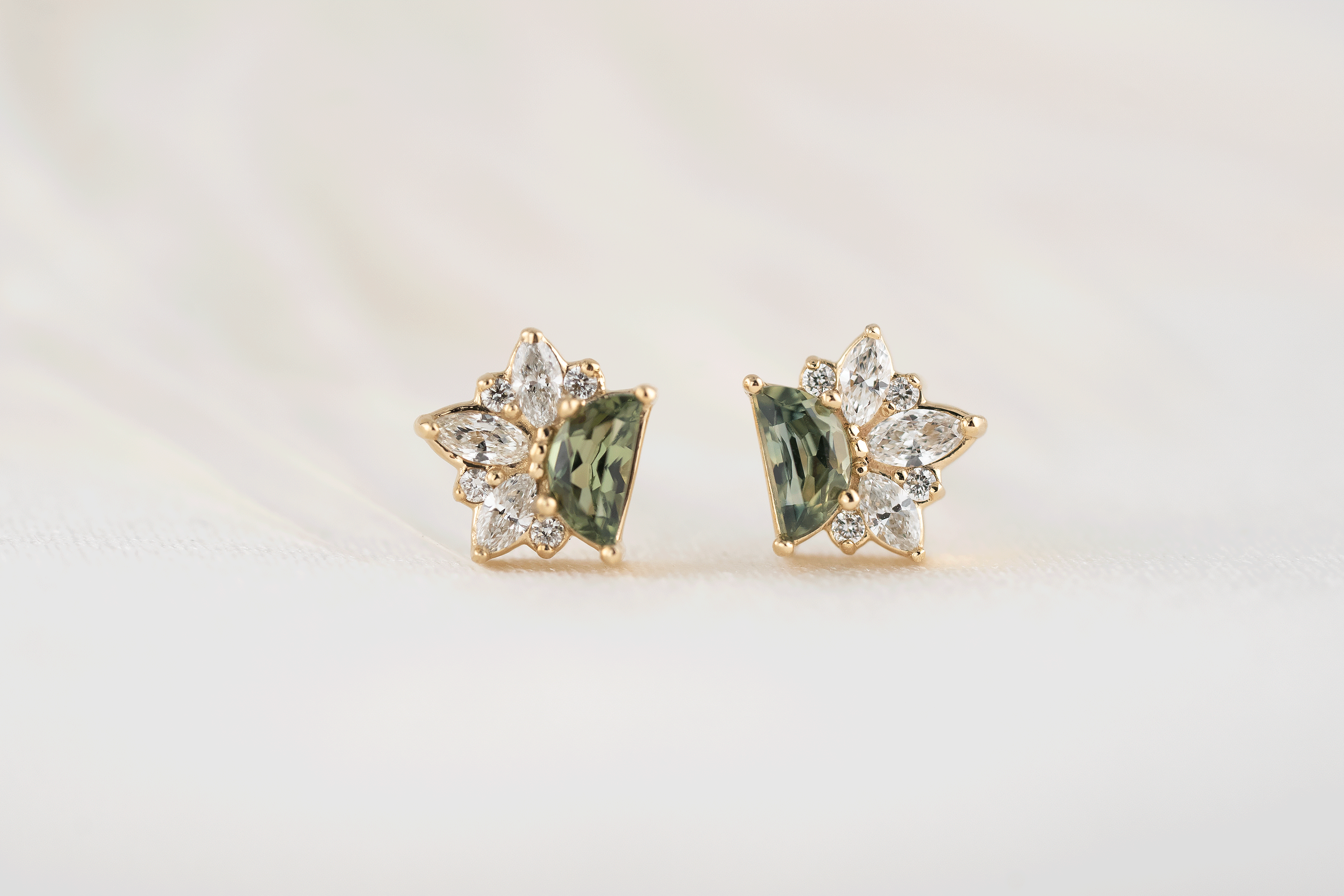 The Stardust Earrings | Green Sapphire - Lavender Creek Gems