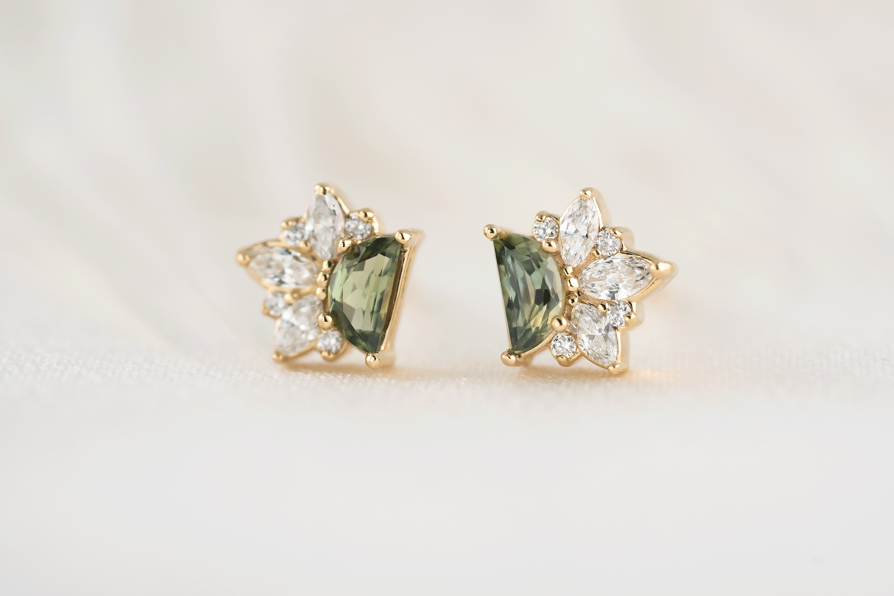 The Stardust Earrings | Green Sapphire - Lavender Creek Gems