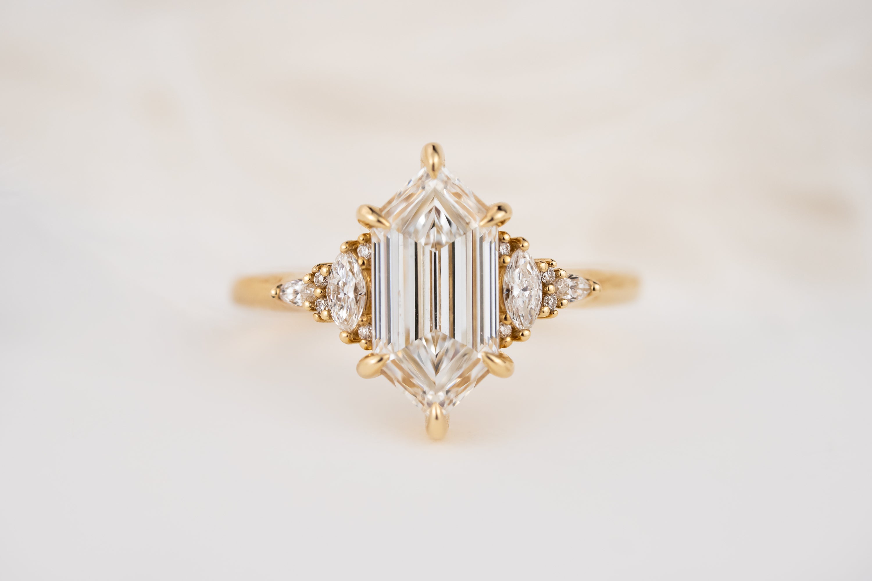 The Low Maeve Ring | 2 CT Elongated Hexagon Diamond - Lavender Creek Gems