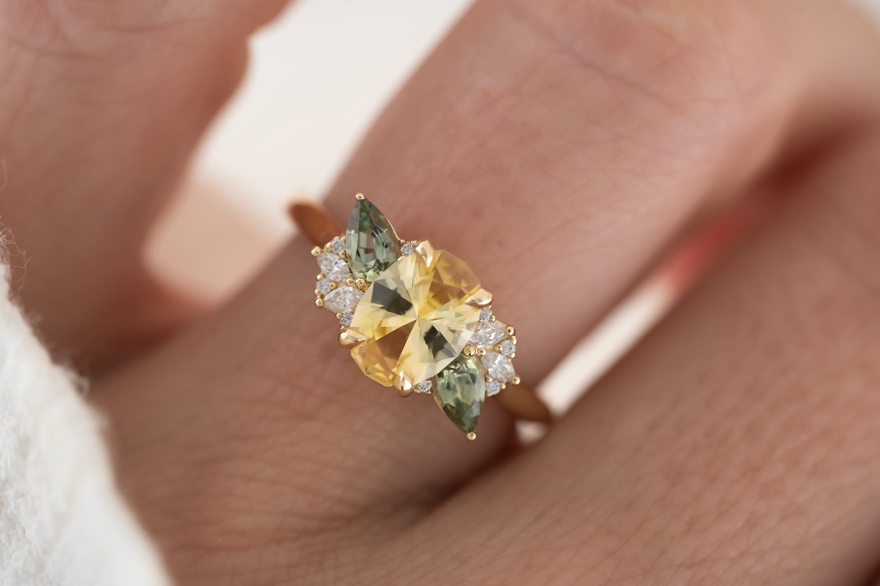 The Fleur 1.36 CT Oval Yellow Sapphire Ring - Lavender Creek Gems