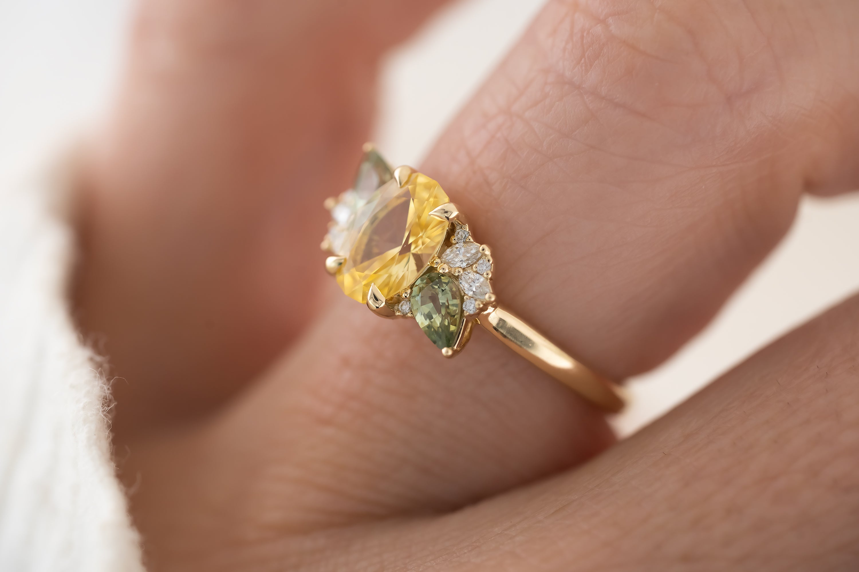 The Fleur 1.36 CT Oval Yellow Sapphire Ring - Lavender Creek Gems