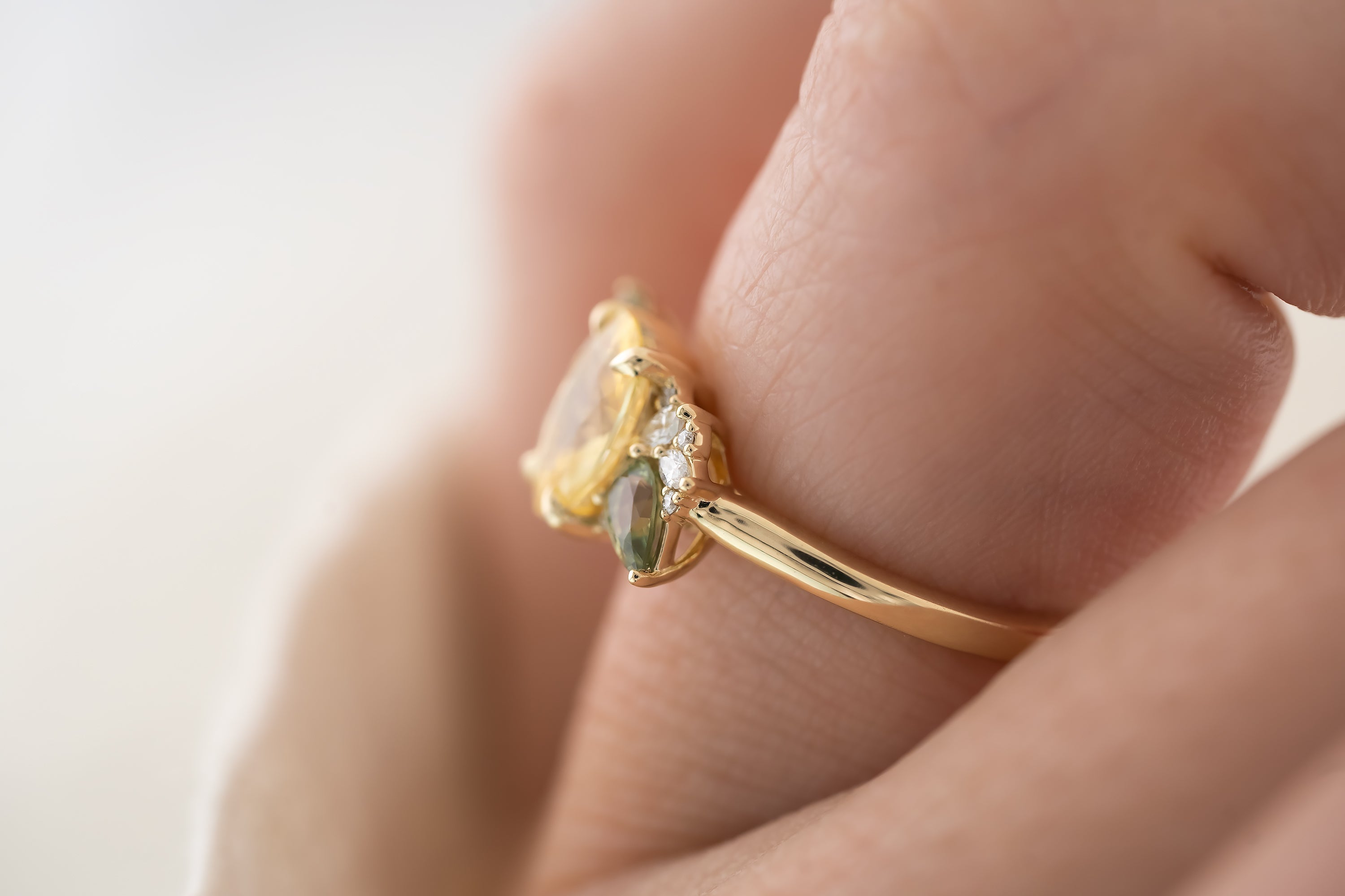 The Fleur 1.36 CT Oval Yellow Sapphire Ring - Lavender Creek Gems