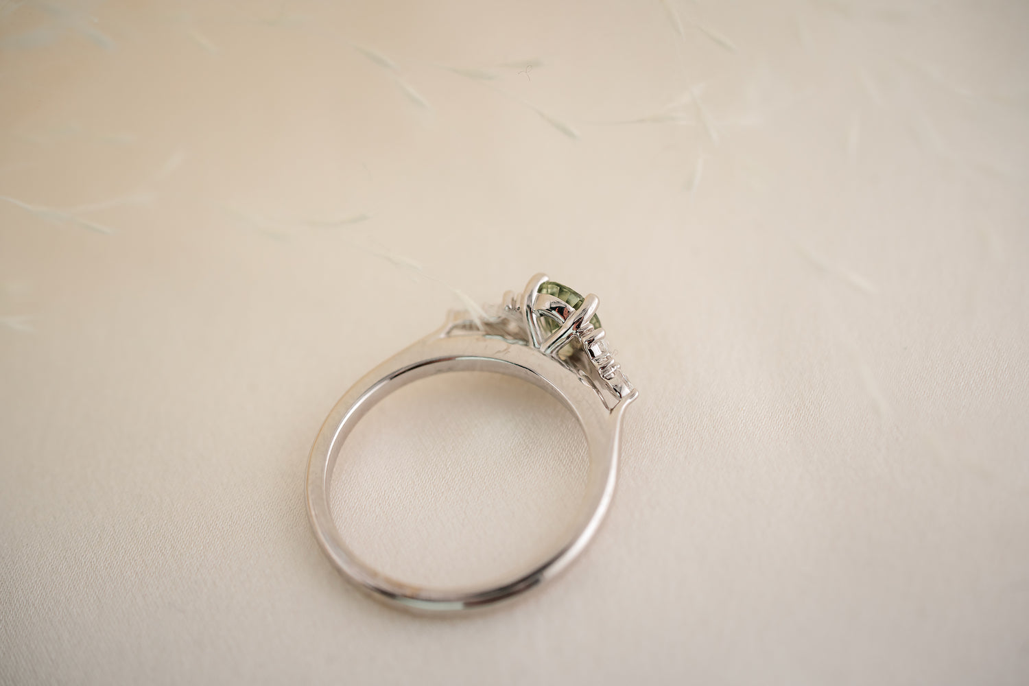 The Maeve 0.83 CT Oval Mint Green Sapphire Ring - Lavender Creek Gems