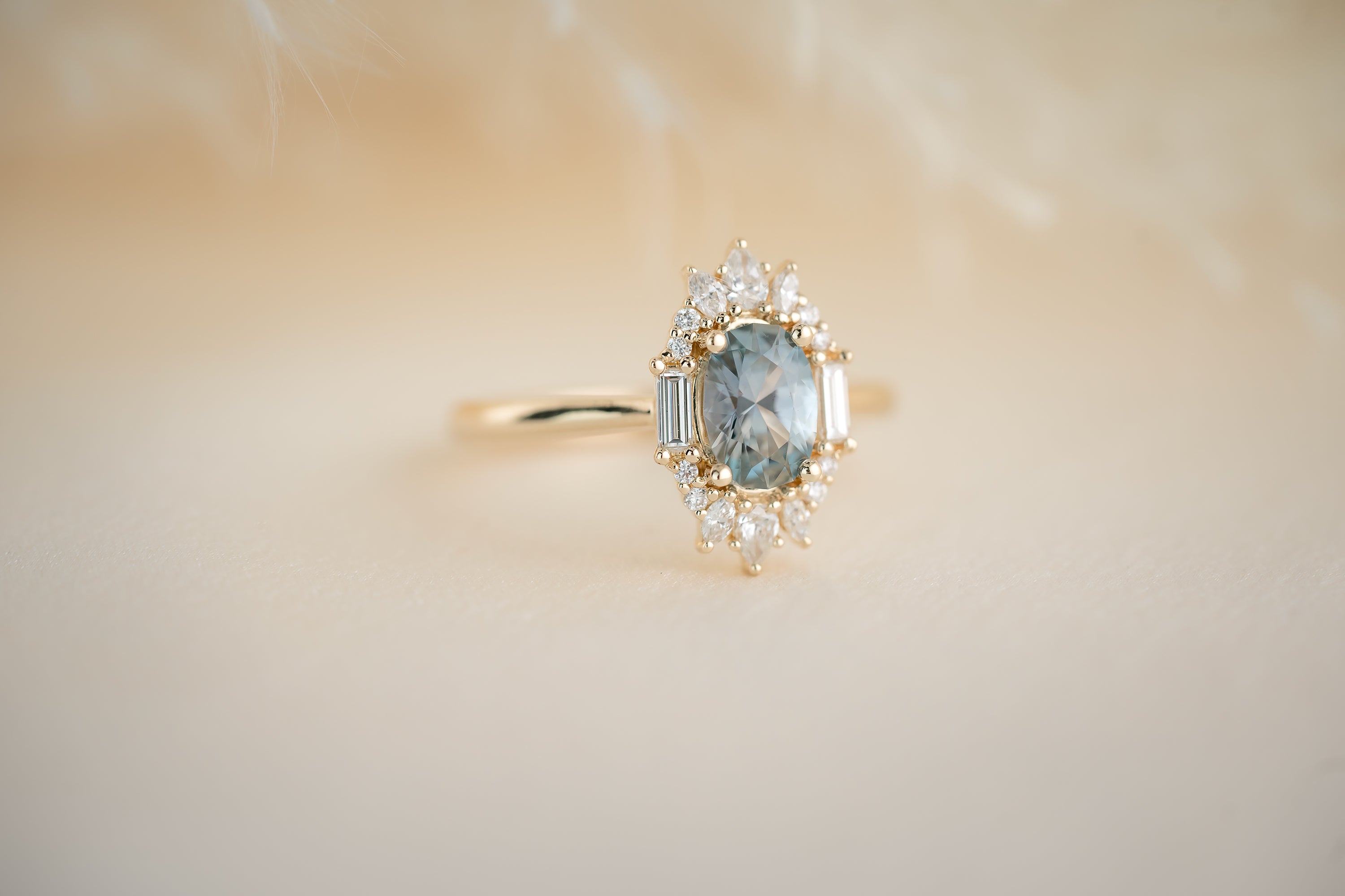 The Georgia 0.94 CT Pastel Blue Sapphire Ring - Lavender Creek Gems