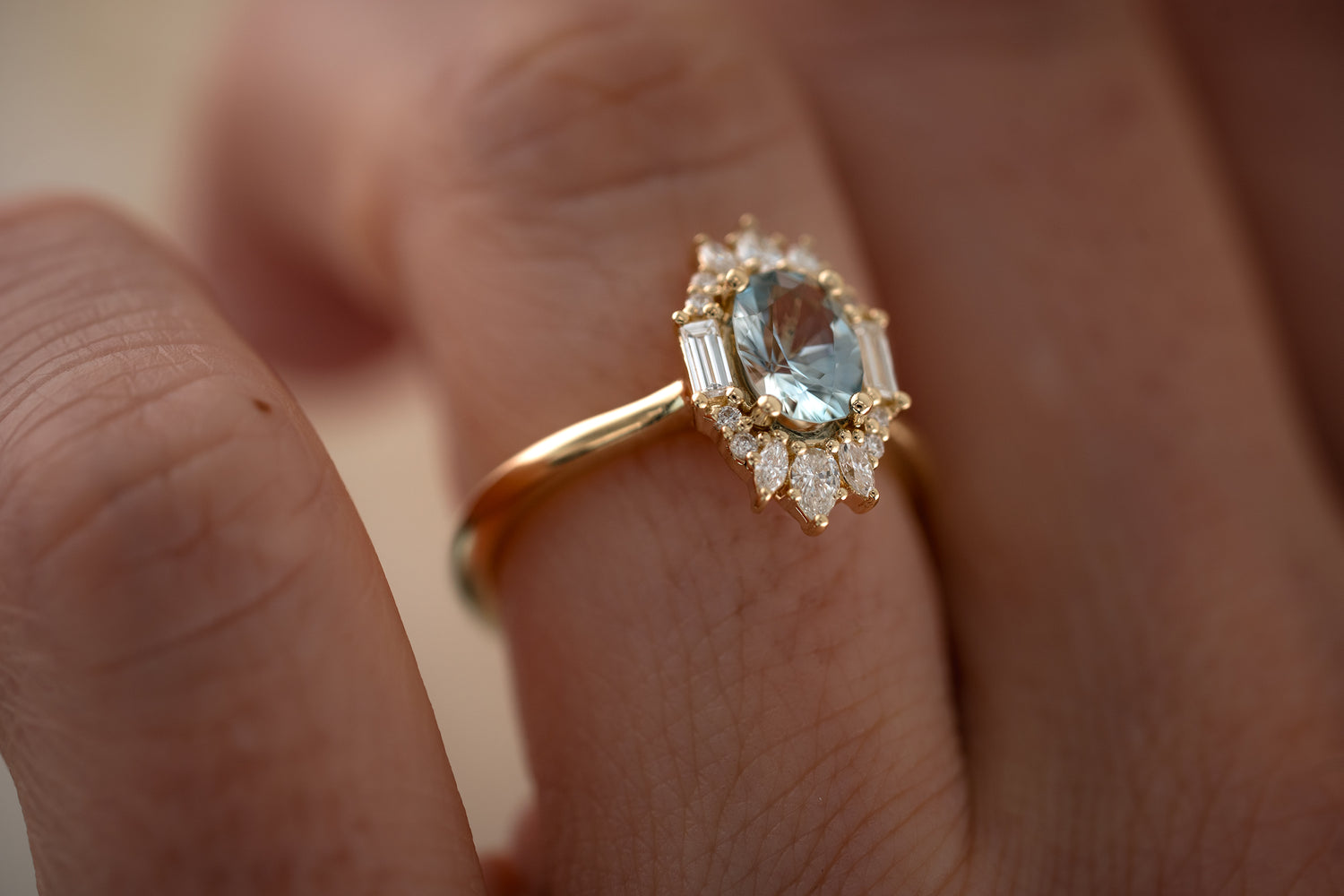 The Georgia 0.94 CT Pastel Blue Sapphire Ring - Lavender Creek Gems